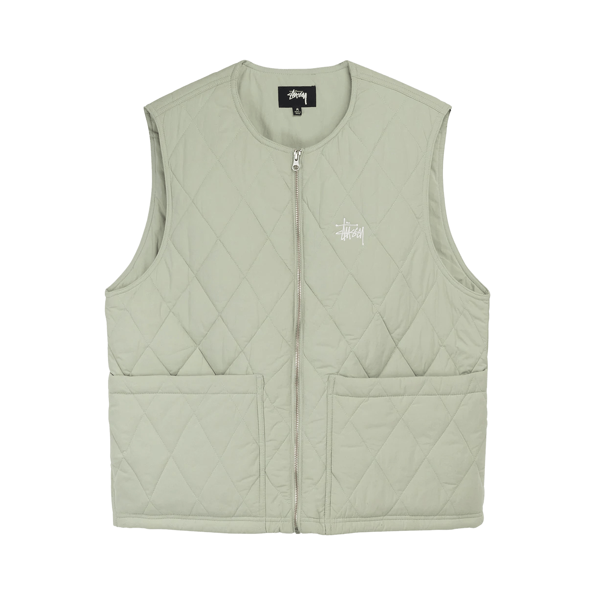 Stussy Diamond Quilted Vest 'Sage'