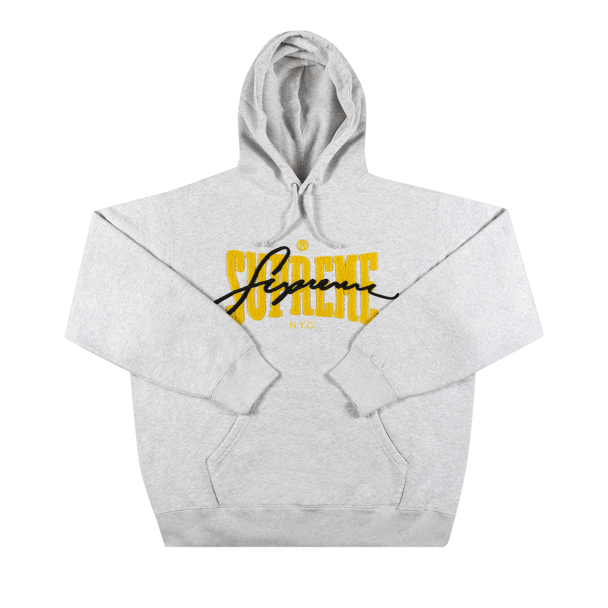 Supreme Embroidered Chenille Hooded Sweatshirt 'Ash Grey'