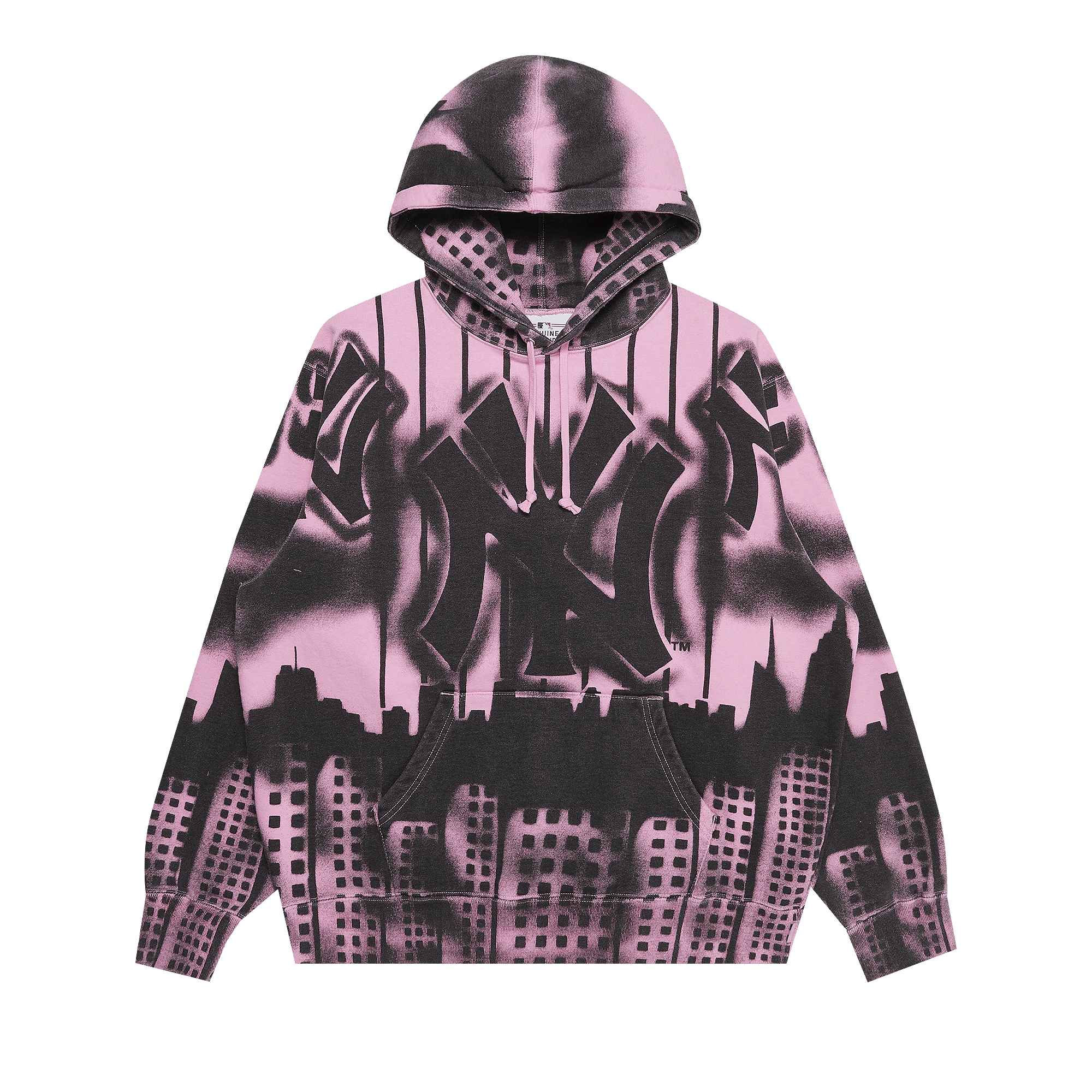Supreme x New York Yankees Airbrush Hooded Sweatshirt 'Pink'