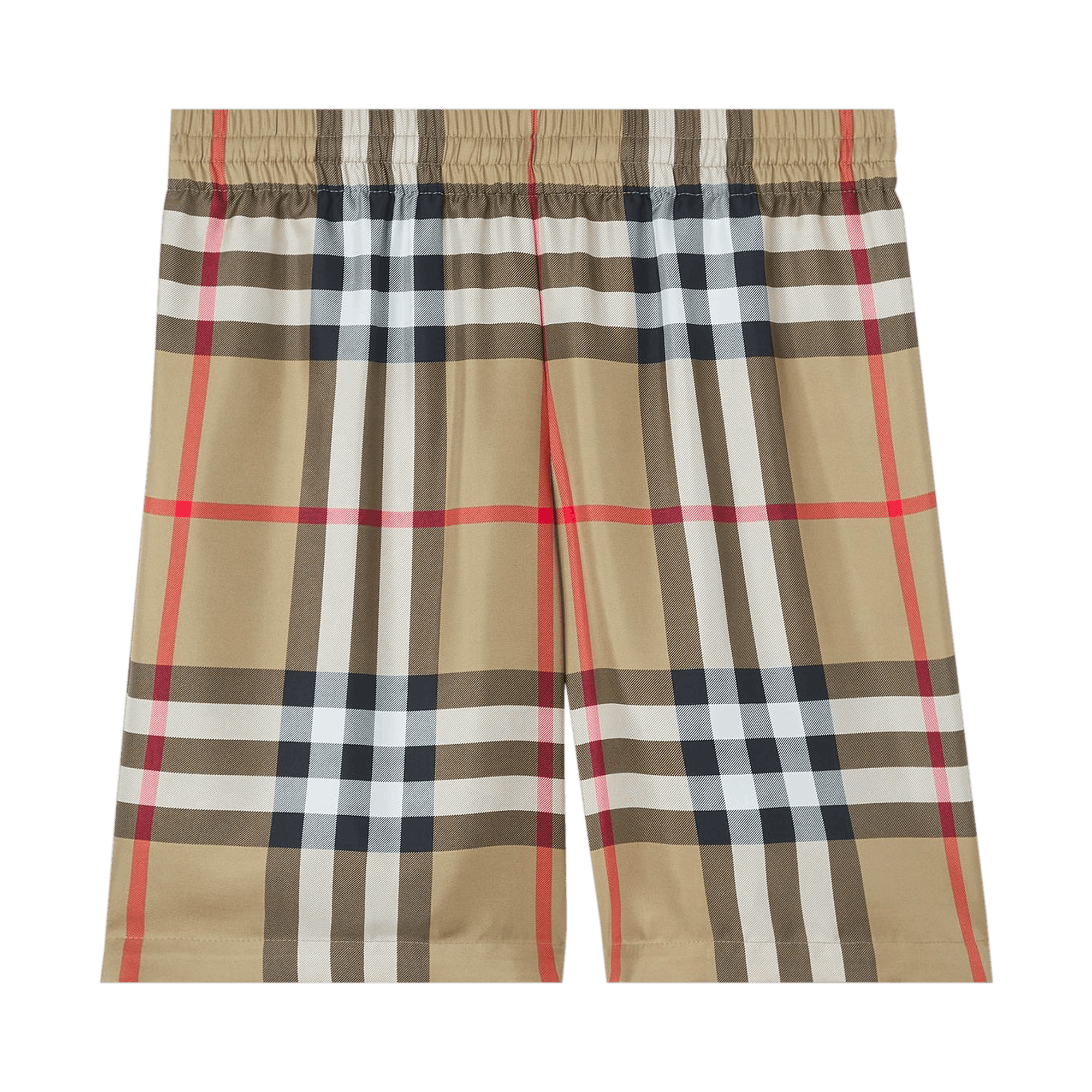 Pre-owned Burberry Check Silk Shorts 'archive Beige' In Brown