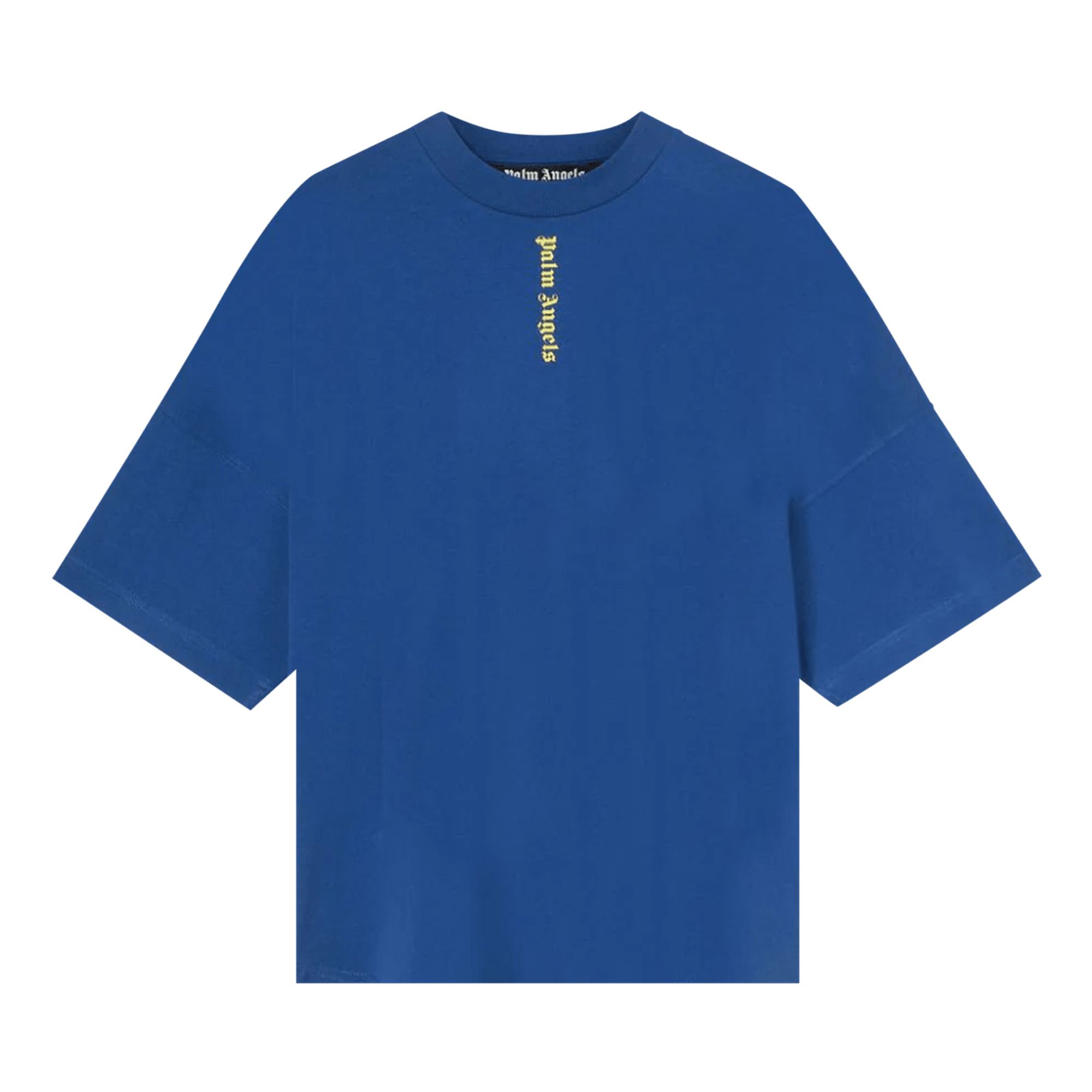 Palm Angels Logo Over Tee 'Navy/Yellow'