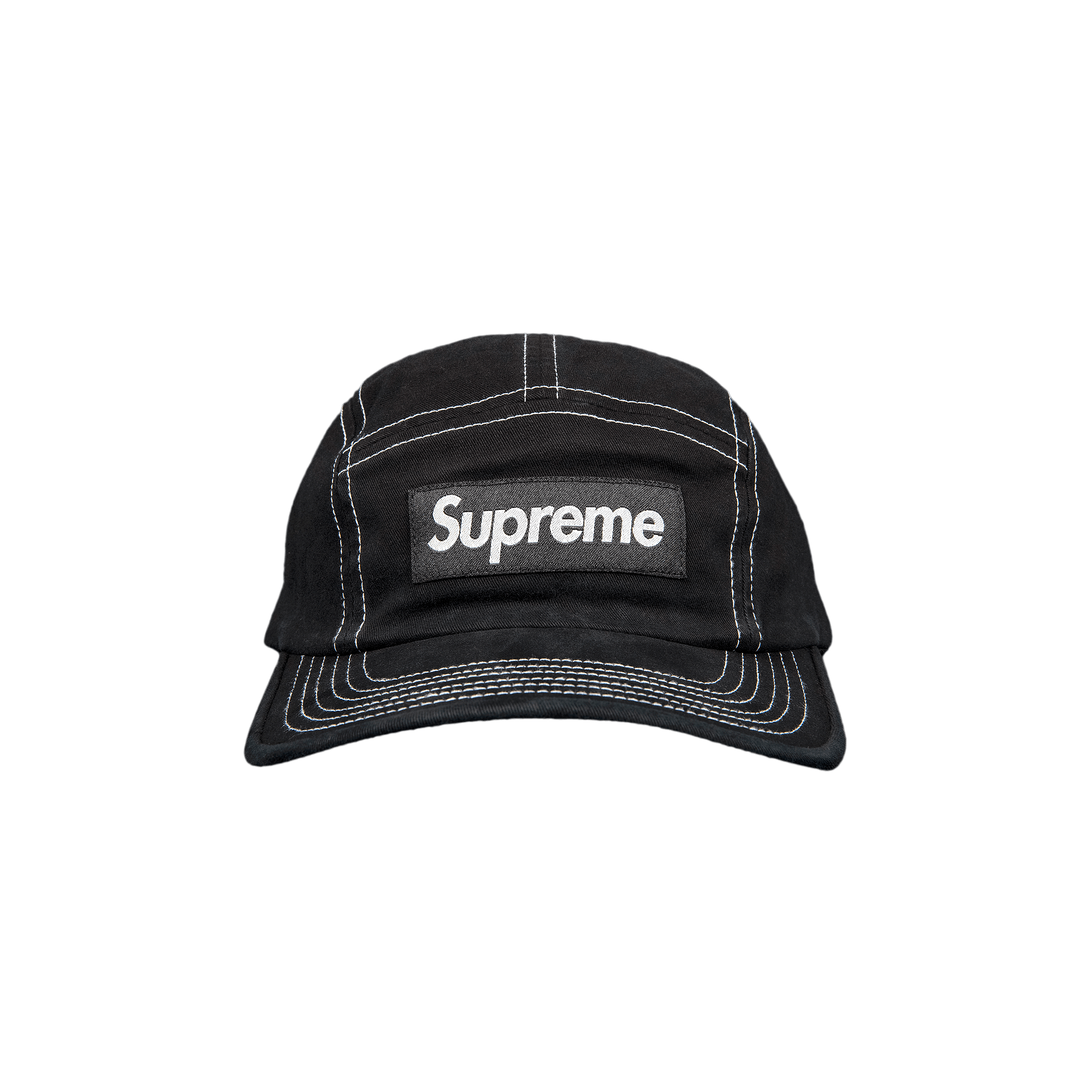 Pre-owned Supreme 2-tone Twill Camp Cap 'black' | ModeSens