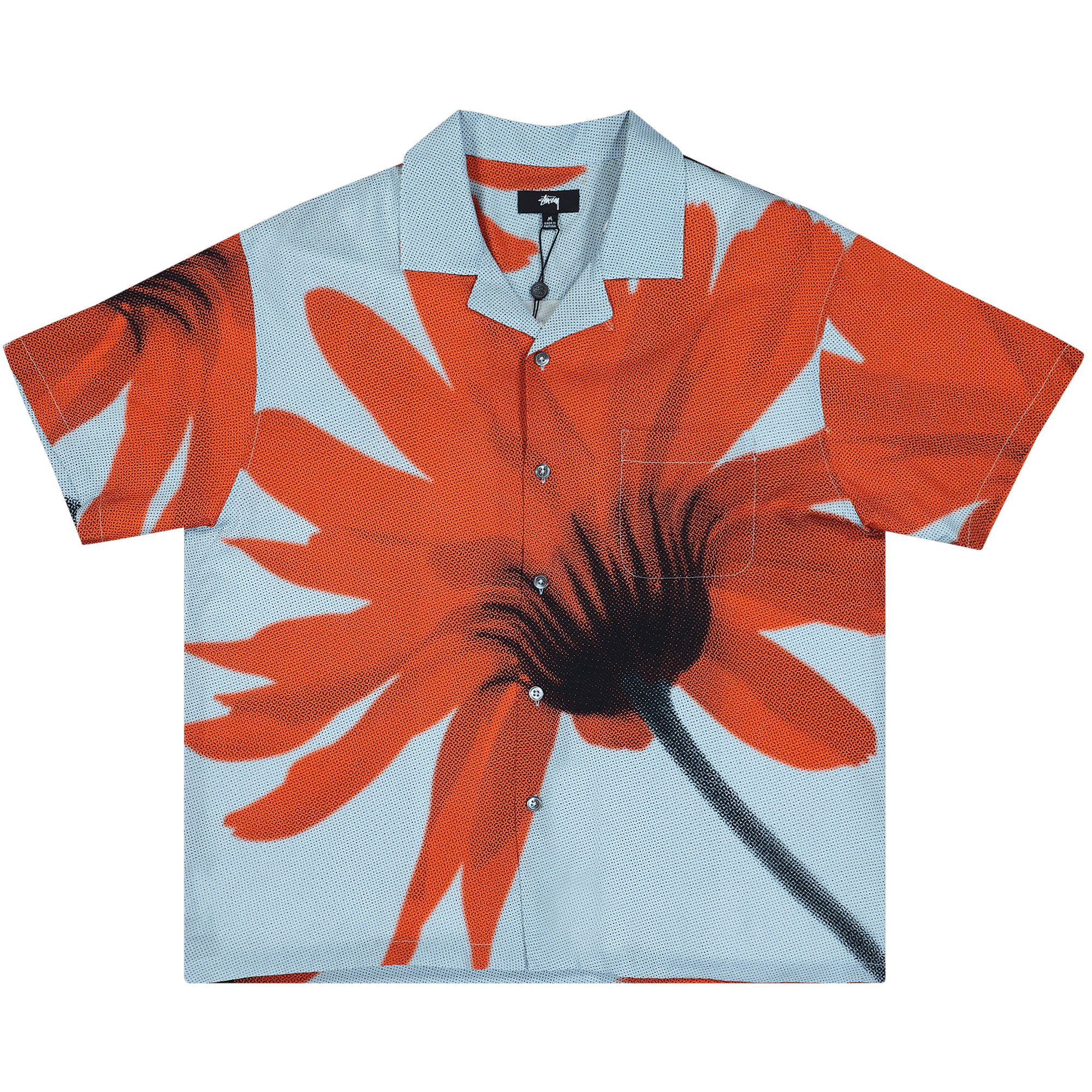 Stussy Halftone Flower Shirt 'Light Blue'