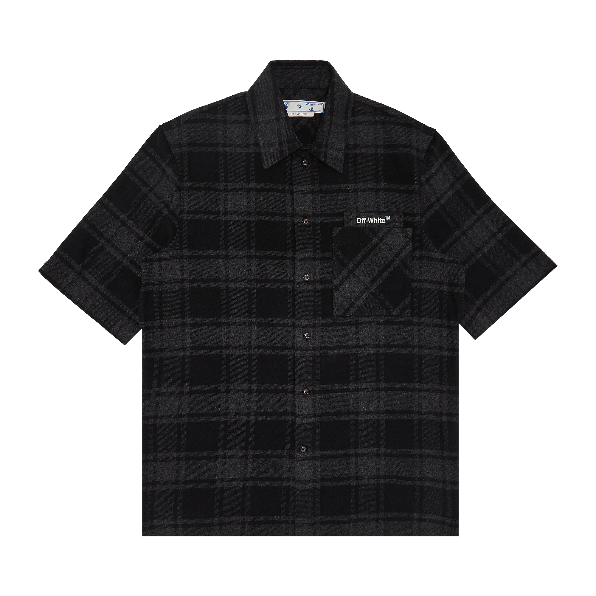 Off-White Outline Arr Flan Over Short-Sleeve Shirt 'Grey Black'