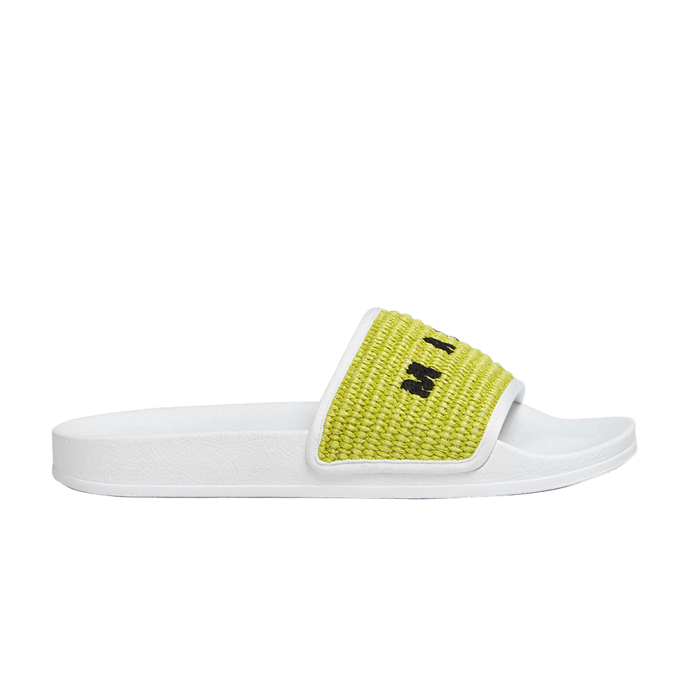Marni Raffia Sandals Green White サンダル Buy Marni Slide 'Braided Raffia - White Green' - SAMR003702