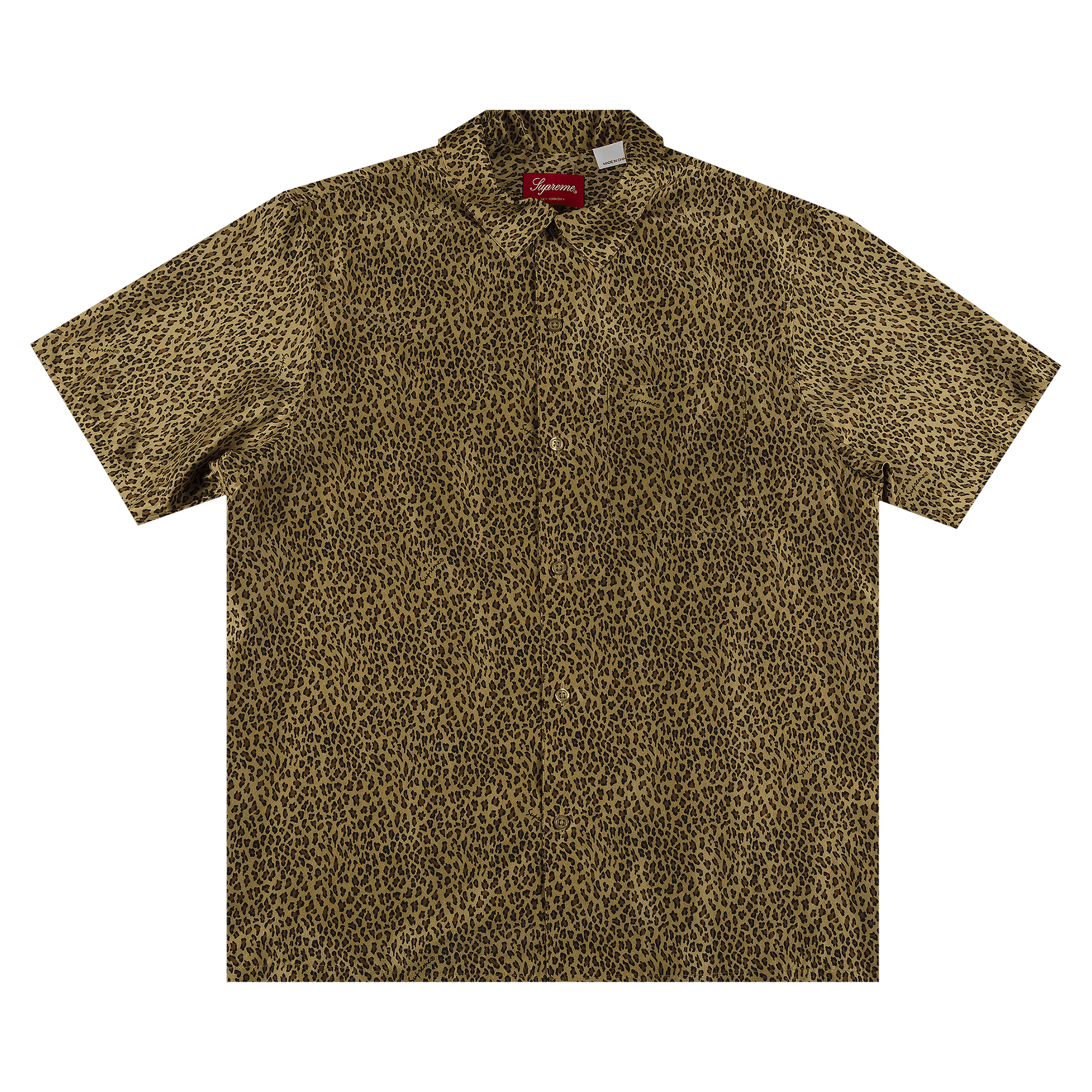 Supreme Leopard Silk Short-Sleeve Shirt 'Tan'