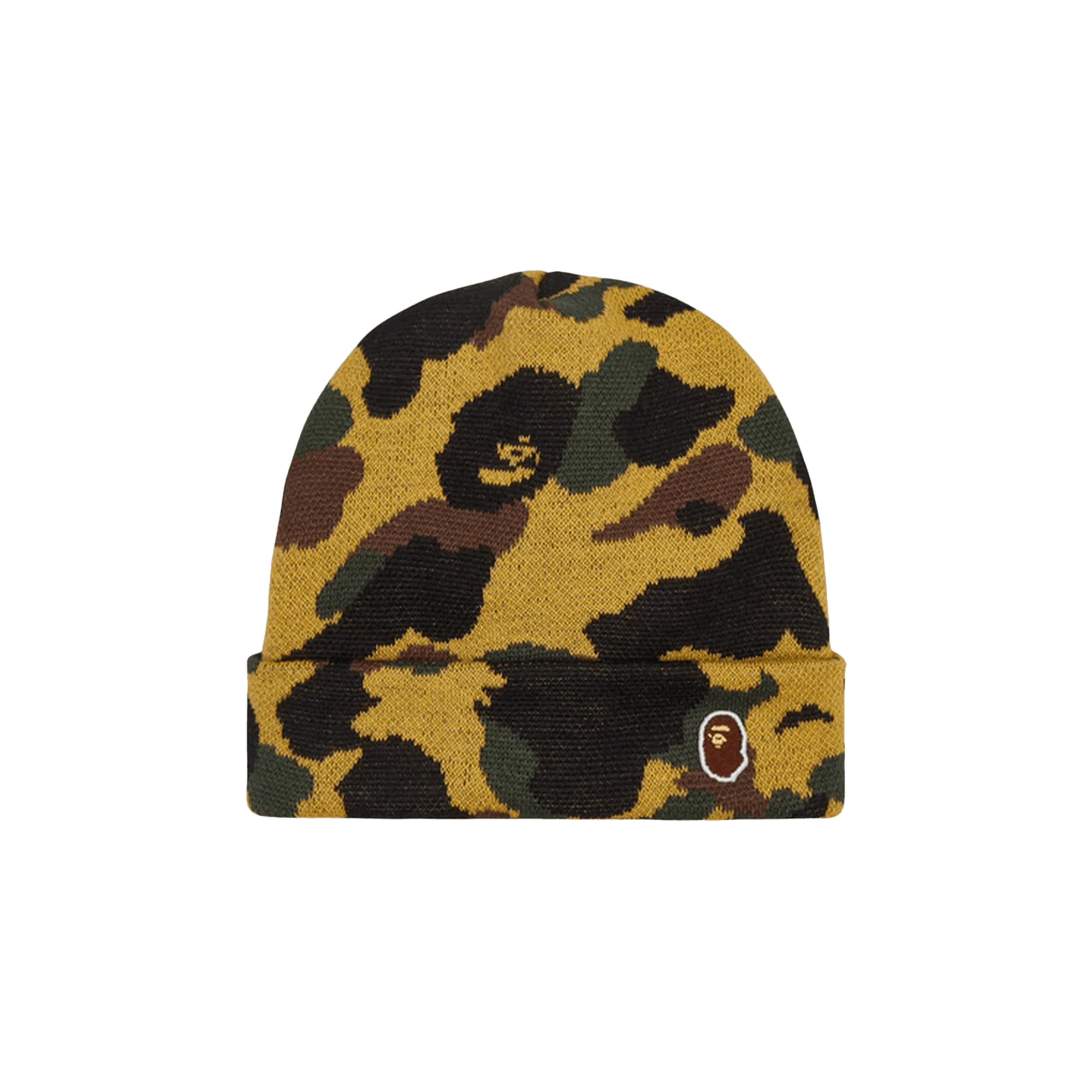 BAPE 1St Camo Knit Hat 'Yellow'