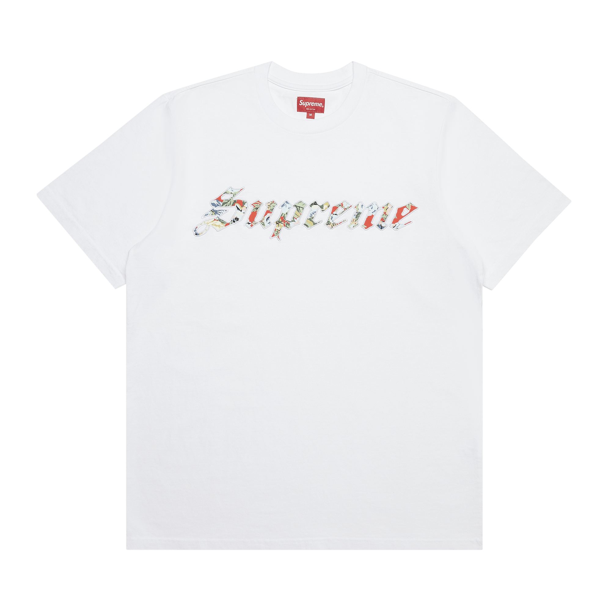 Supreme Floral Appliqué Short-Sleeve Top 'White'