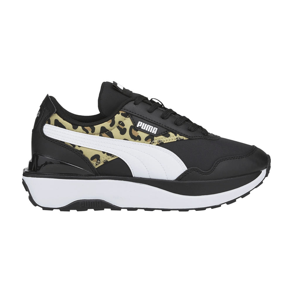 Pre-owned Puma Cruise Rider Jr 'summer Roar - Black Pale Khaki Leopard'