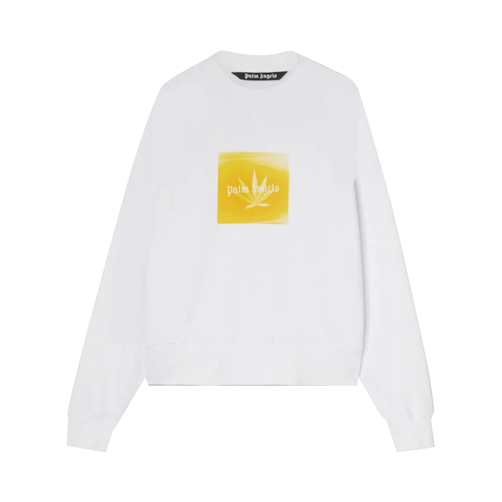 Palm Angels Leaf Crewneck 'White/Yellow'