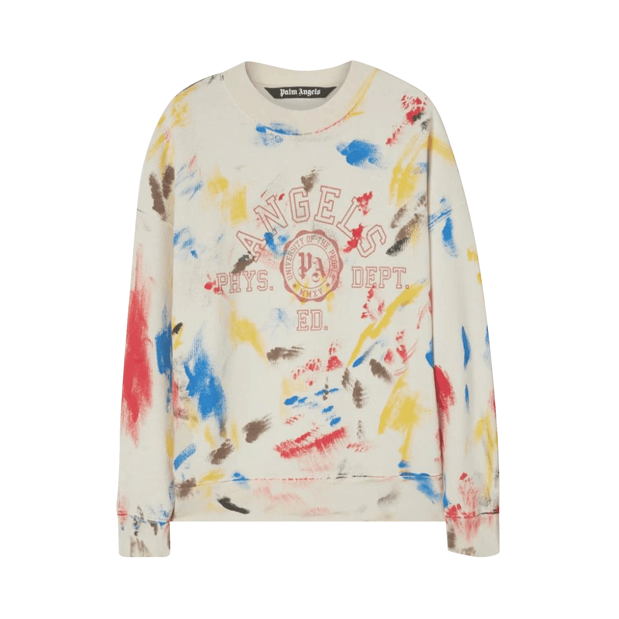 Palm Angels Painted College Crew 'Off White/Red'
