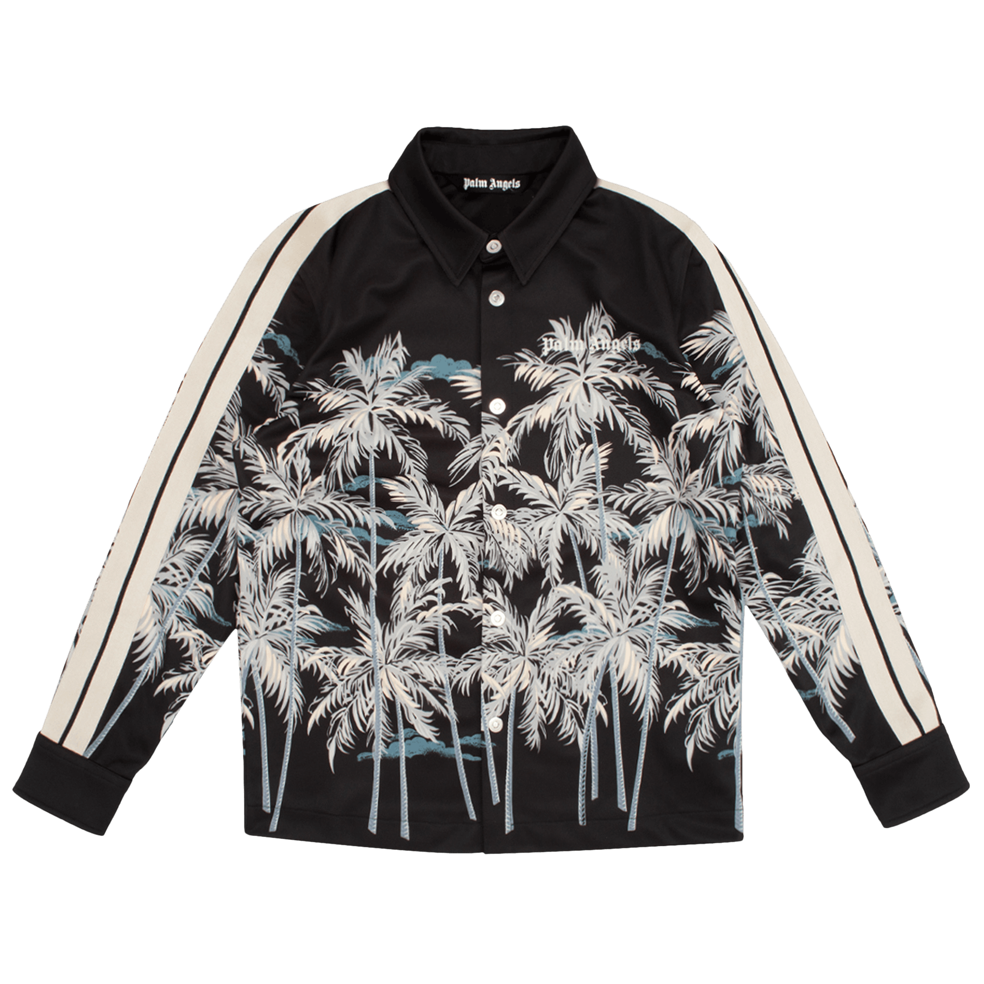 Palm Angels Allover Palms Track Shirt 'Black/Off White'