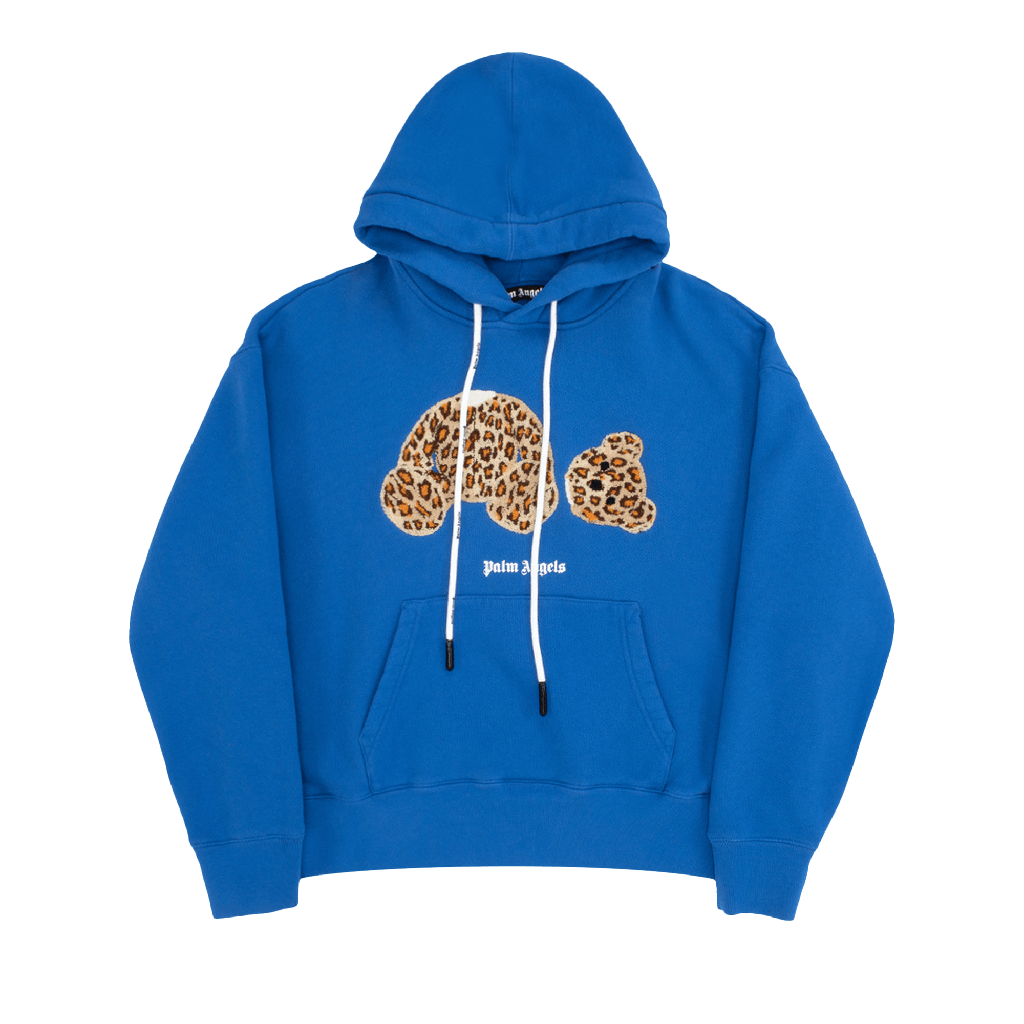 Palm Angels PA Leopard Bear Hoodie 'Blue/Brown'
