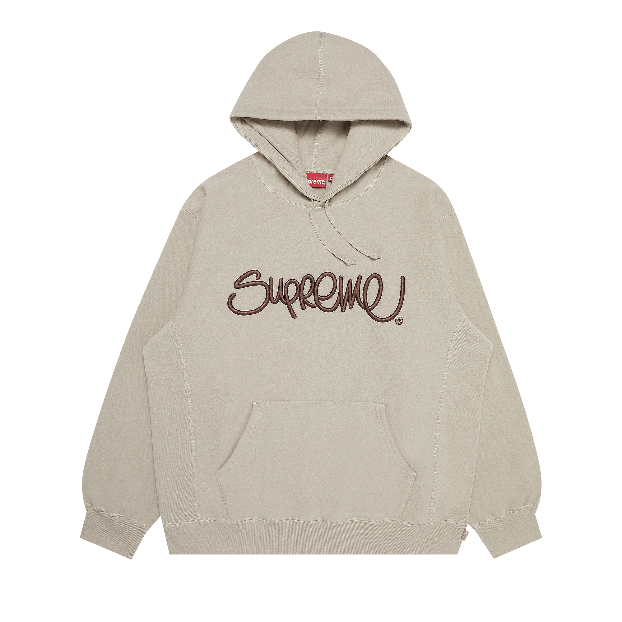 Supreme Raised Handstyle Hooded Sweatshirt 'Dark Taupe'