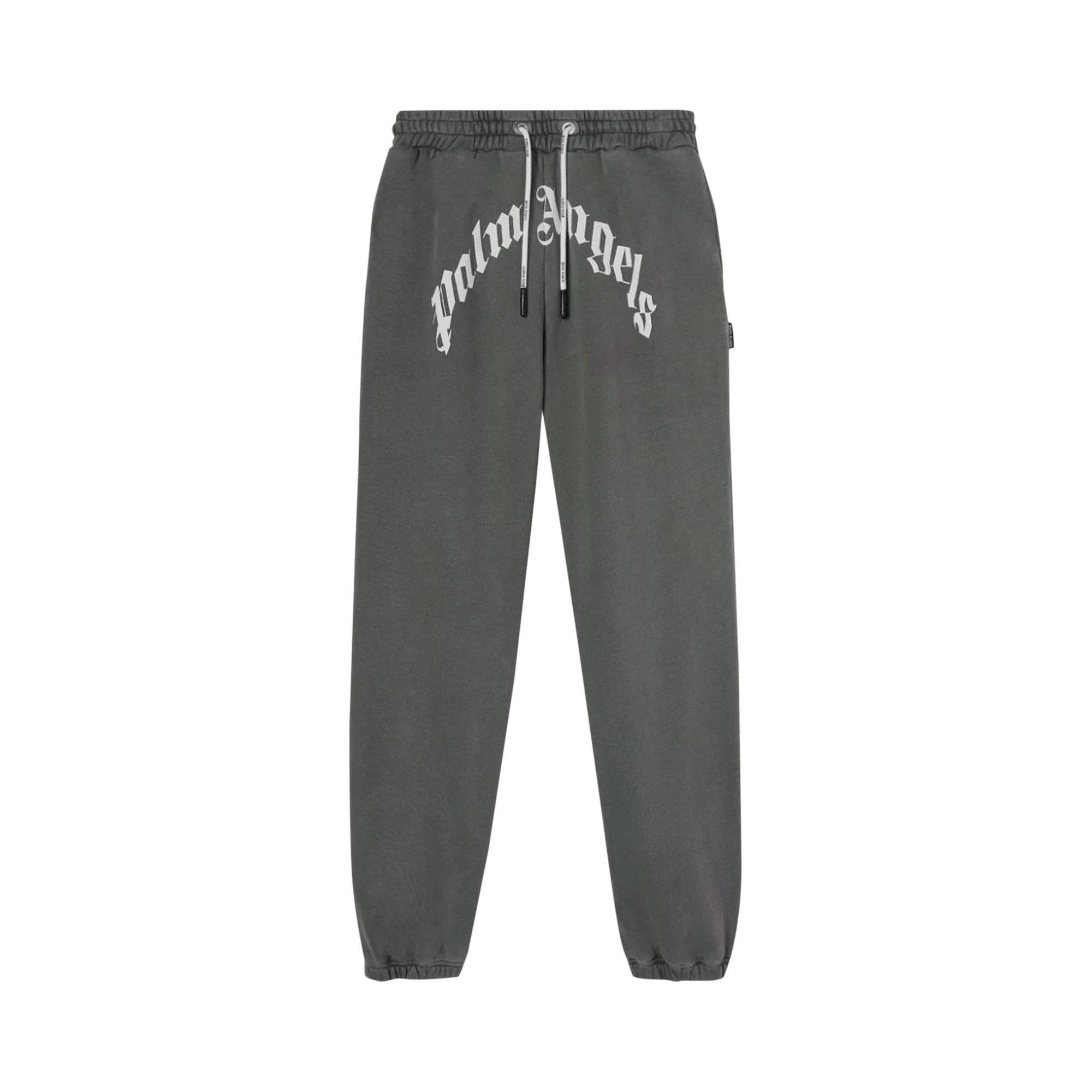 Palm Angels GD Curved Logo Sweatpants 'Black/White'