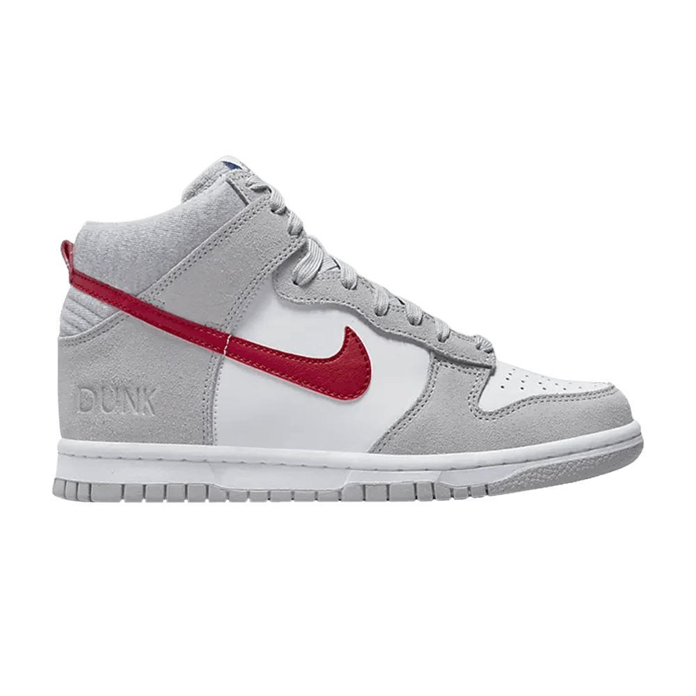 Nike Dunk High SE GS 'Athletic Club - Light Smoke Grey Gym Red' - DH9750-001