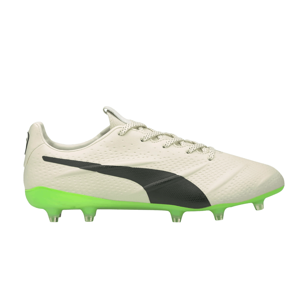 PUMA KING PLATINUM 21 VEGAN FG AG 'IVORY GLOW GREEN GLARE'