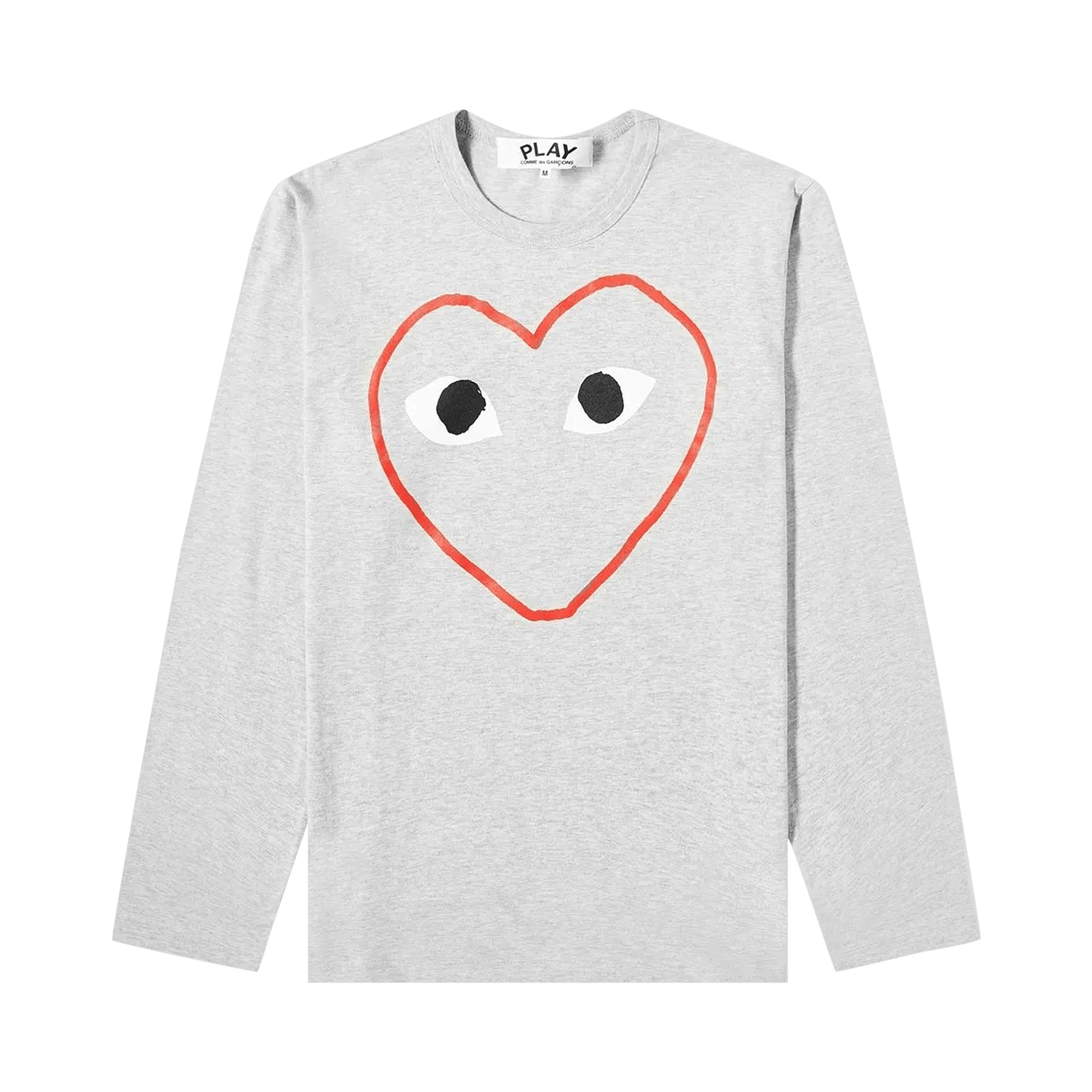Comme des Garçons PLAY Play Heart Outline Long-Sleeve Tee 'Grey'