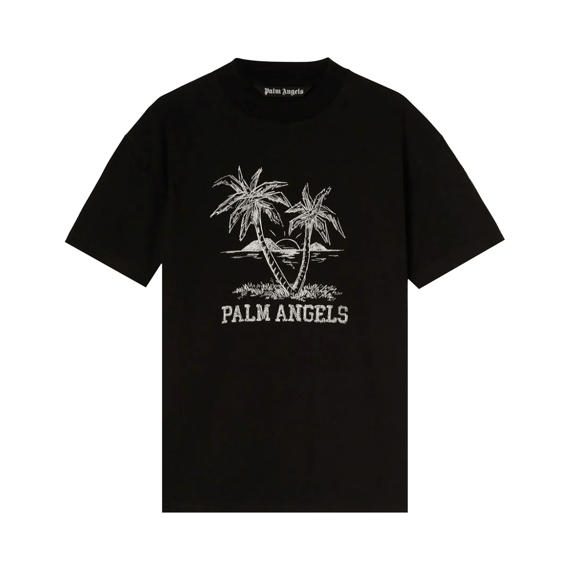 Palm Angels Sunset Palms Classic Tee 'Black/White'