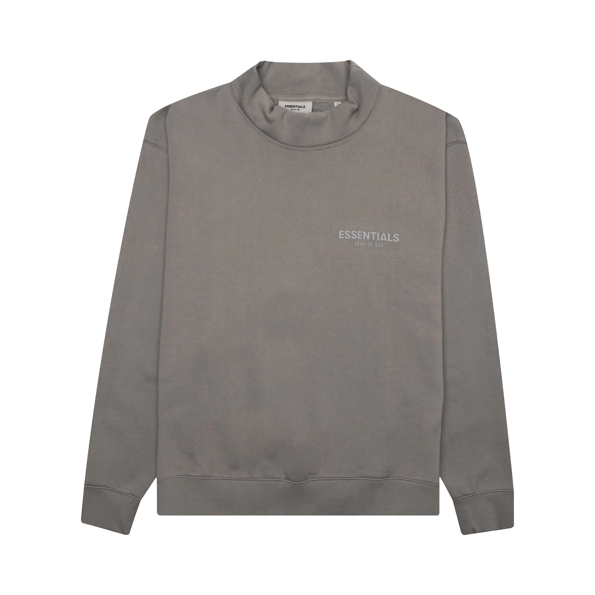 Pre-owned Essentials Pullover Mockneck 'stone' In Grey