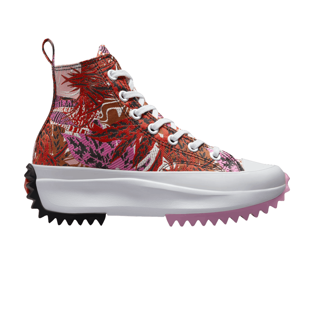 Pre-owned Converse Run Star Hike Platform High 'tropical Florals' In Red