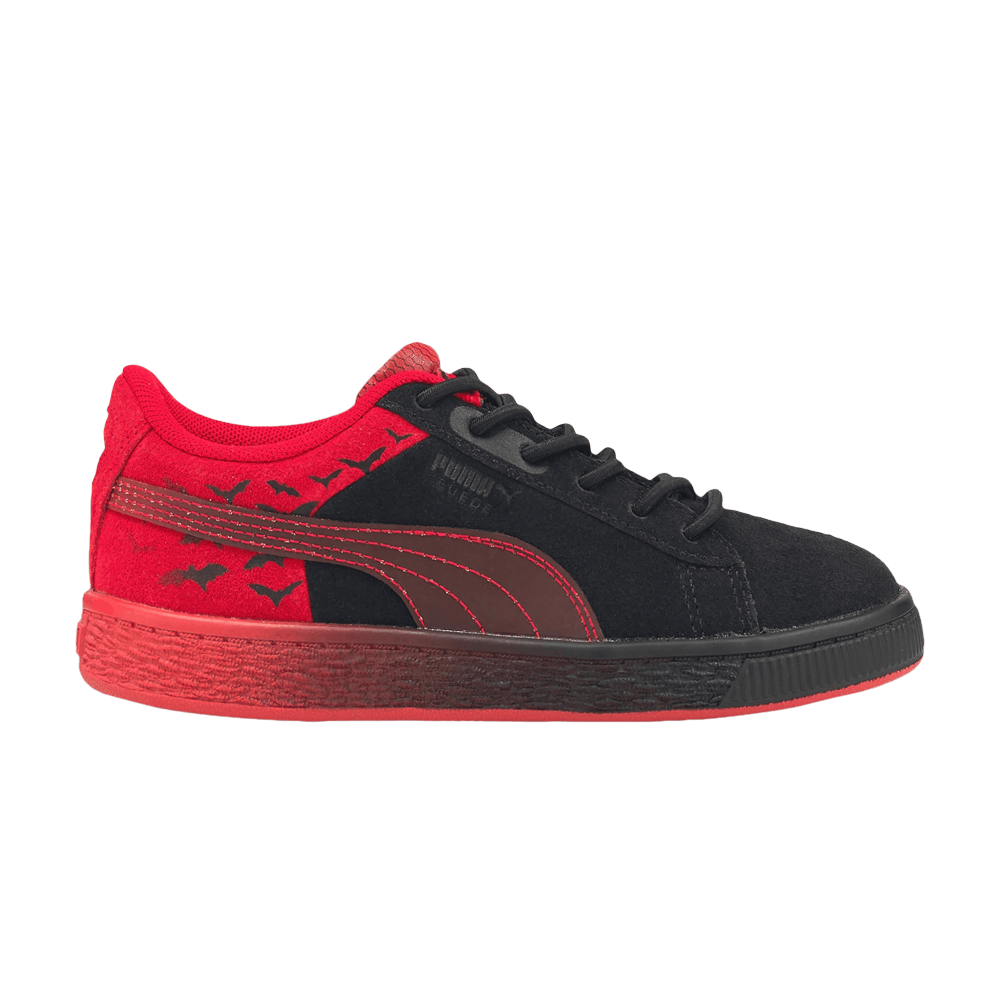 Pre-owned Puma Batman X Suede Classic Little Kid 'black Barbados Cherry' In Red