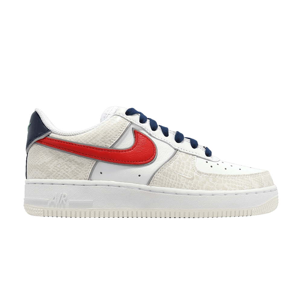Nike Wmns Air Force 1 '07 LX 'Just Do It - White University Red Snakeskin'