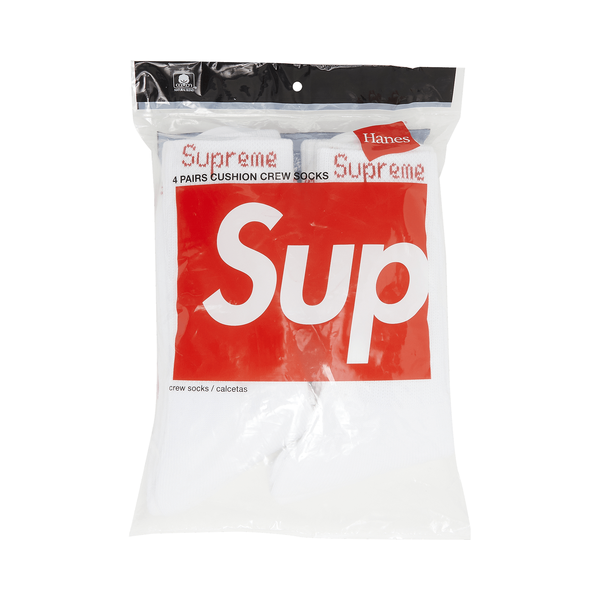 Supreme x Hanes Crew Socks (4 Pack) 'White'