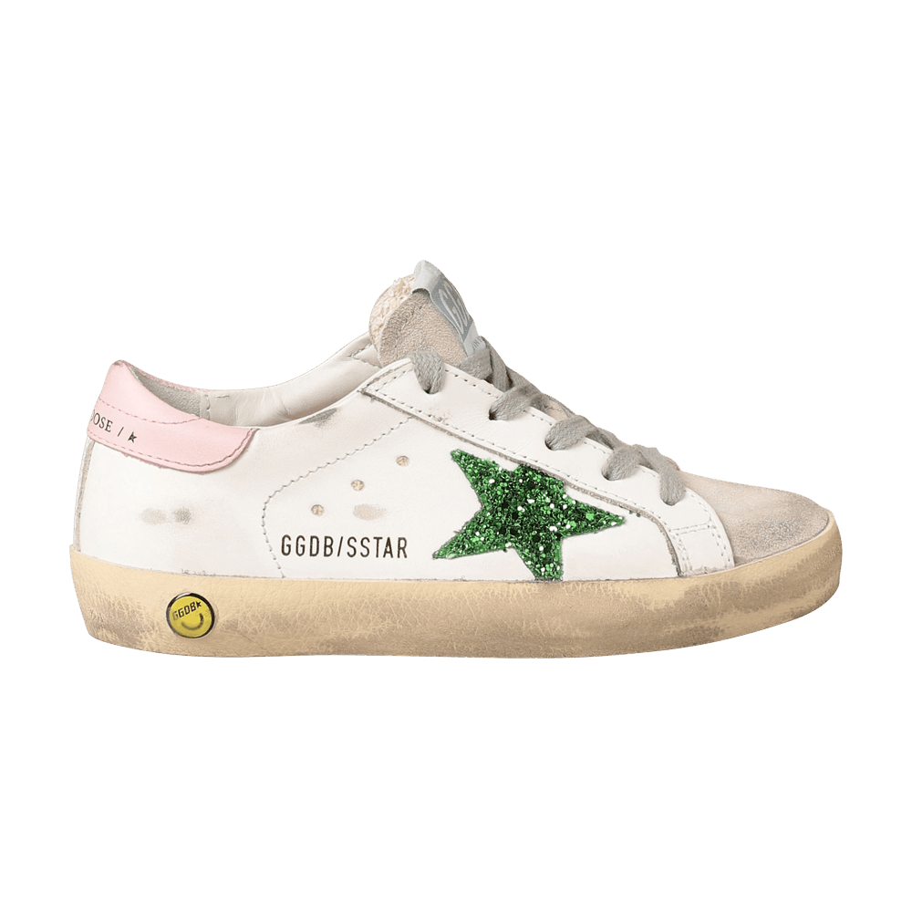 Golden Goose Superstar Kids 'White Emerald Green Glitter'
