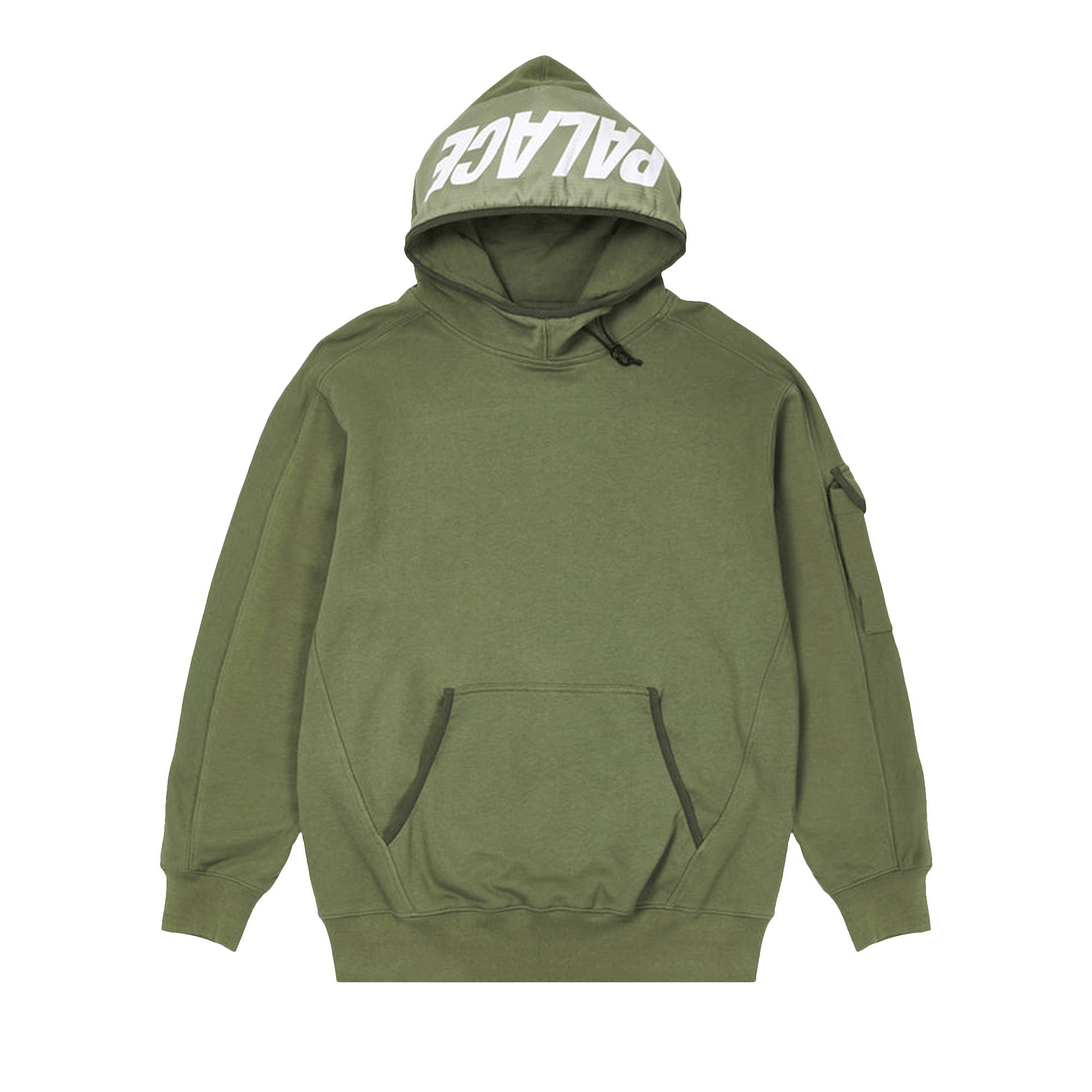 Palace Giant Woven Label Hood 'Olive'