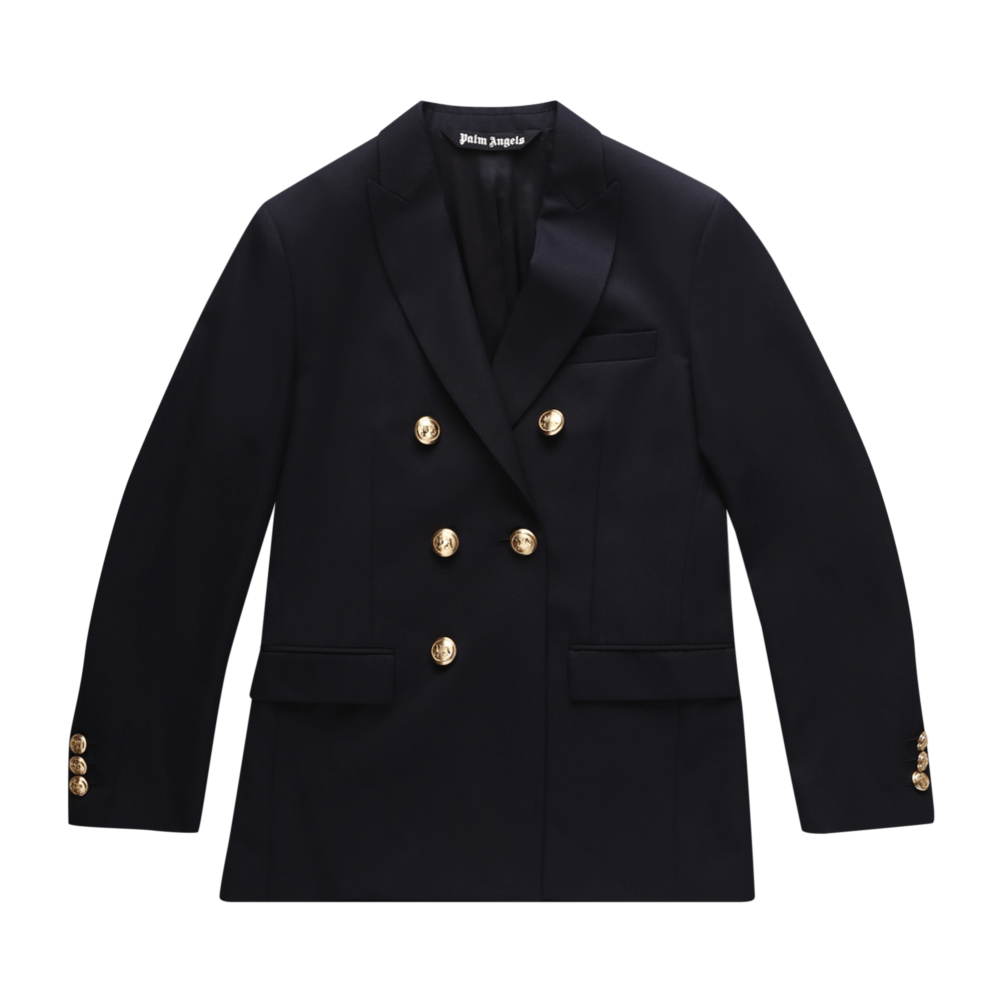 Palm Angels Palm Double Breasted Blazer 'Navy Blue'