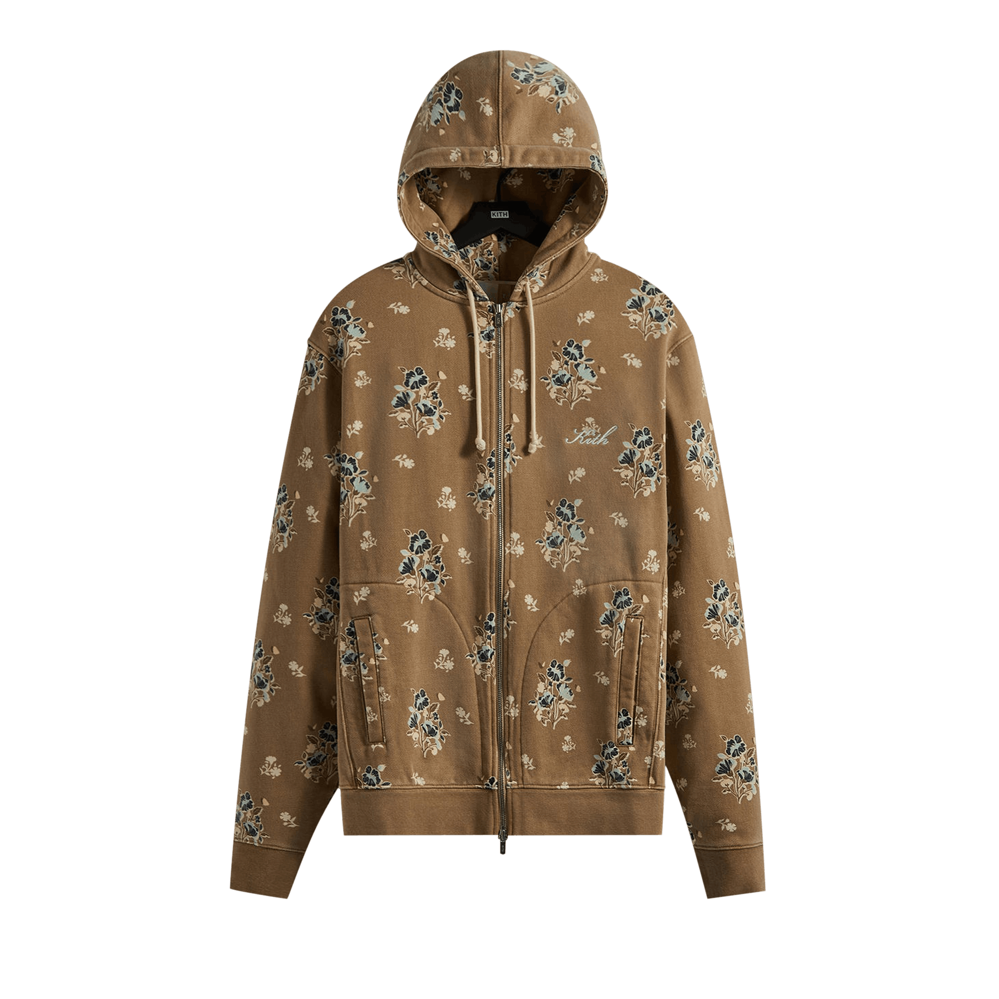 Kith Begonia Floral Williams V Full Zip Hoodie 'Canvas'