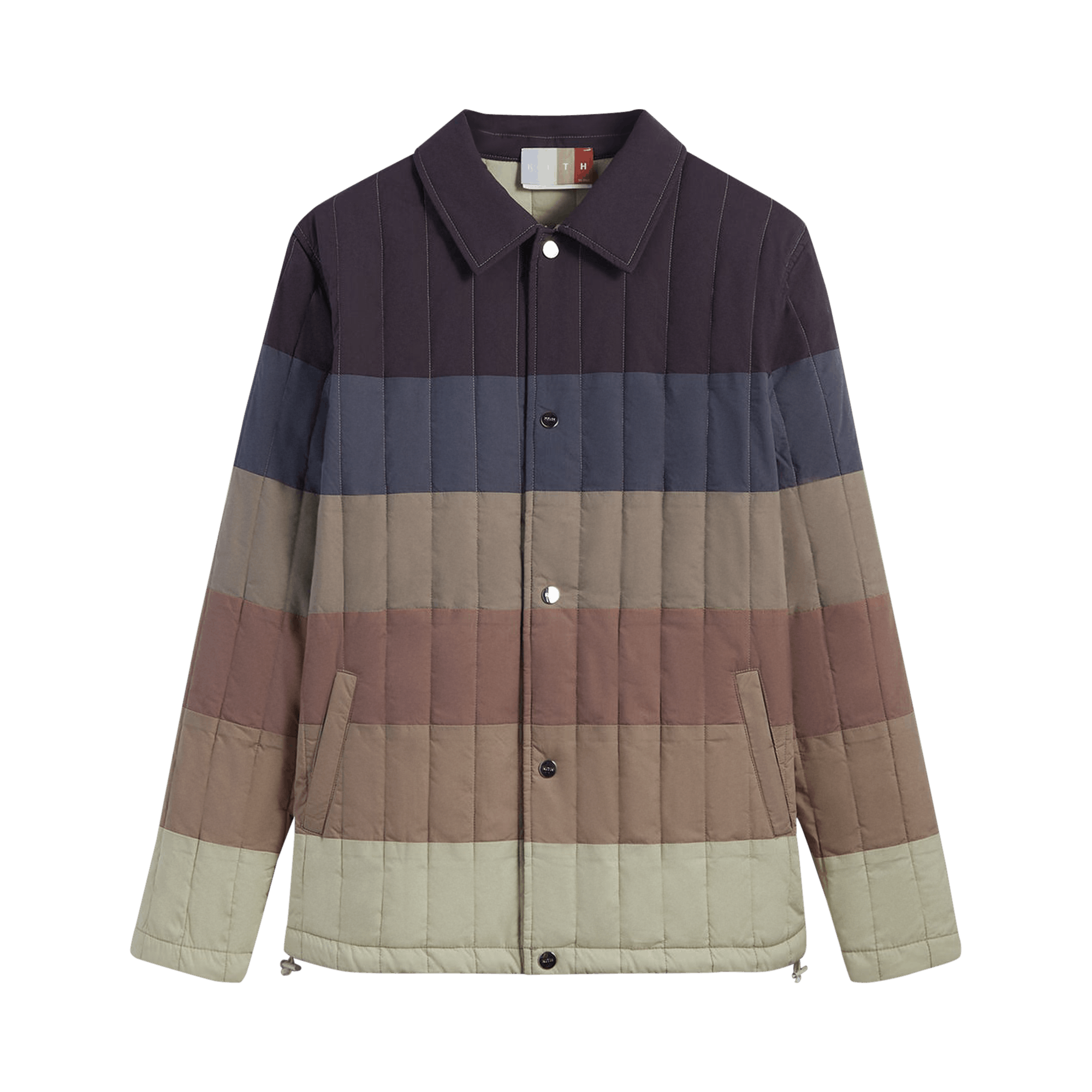 Kith Striped Poplin Carmine Coaches Jacket 'Battleship'