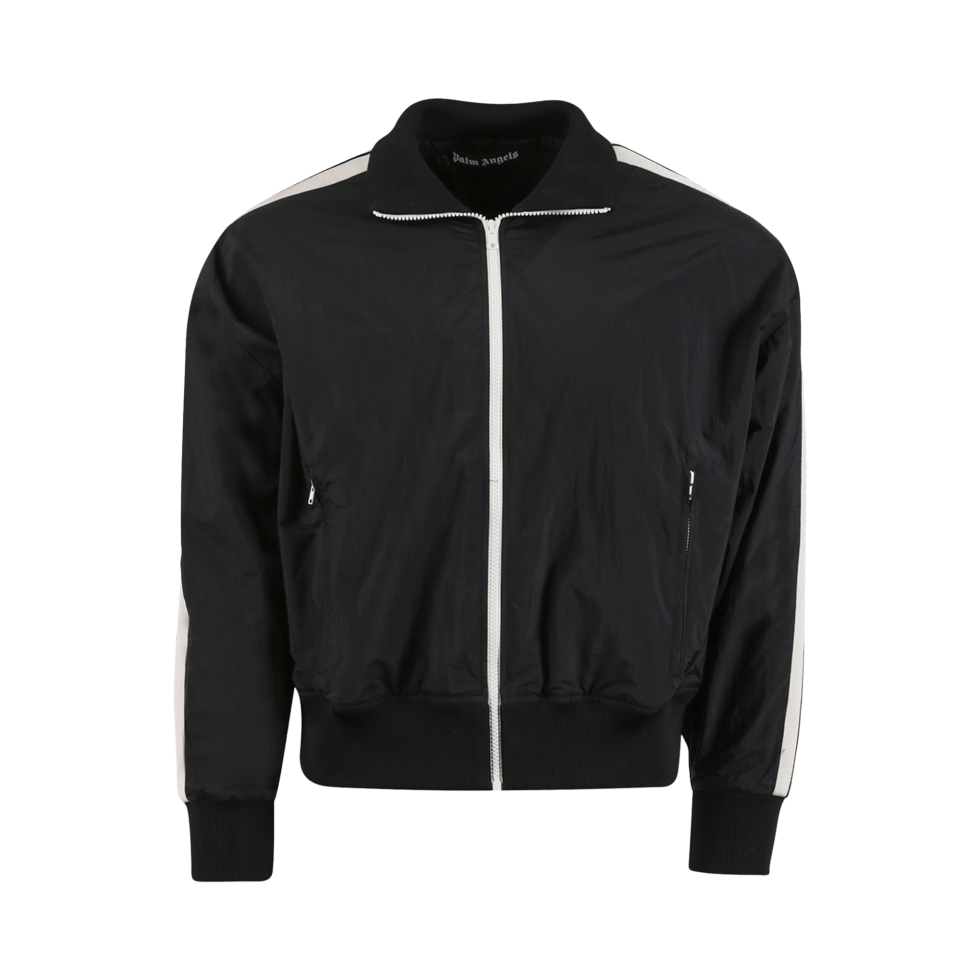 Palm Angels Curved Logo Track Jacket 'Black/White'