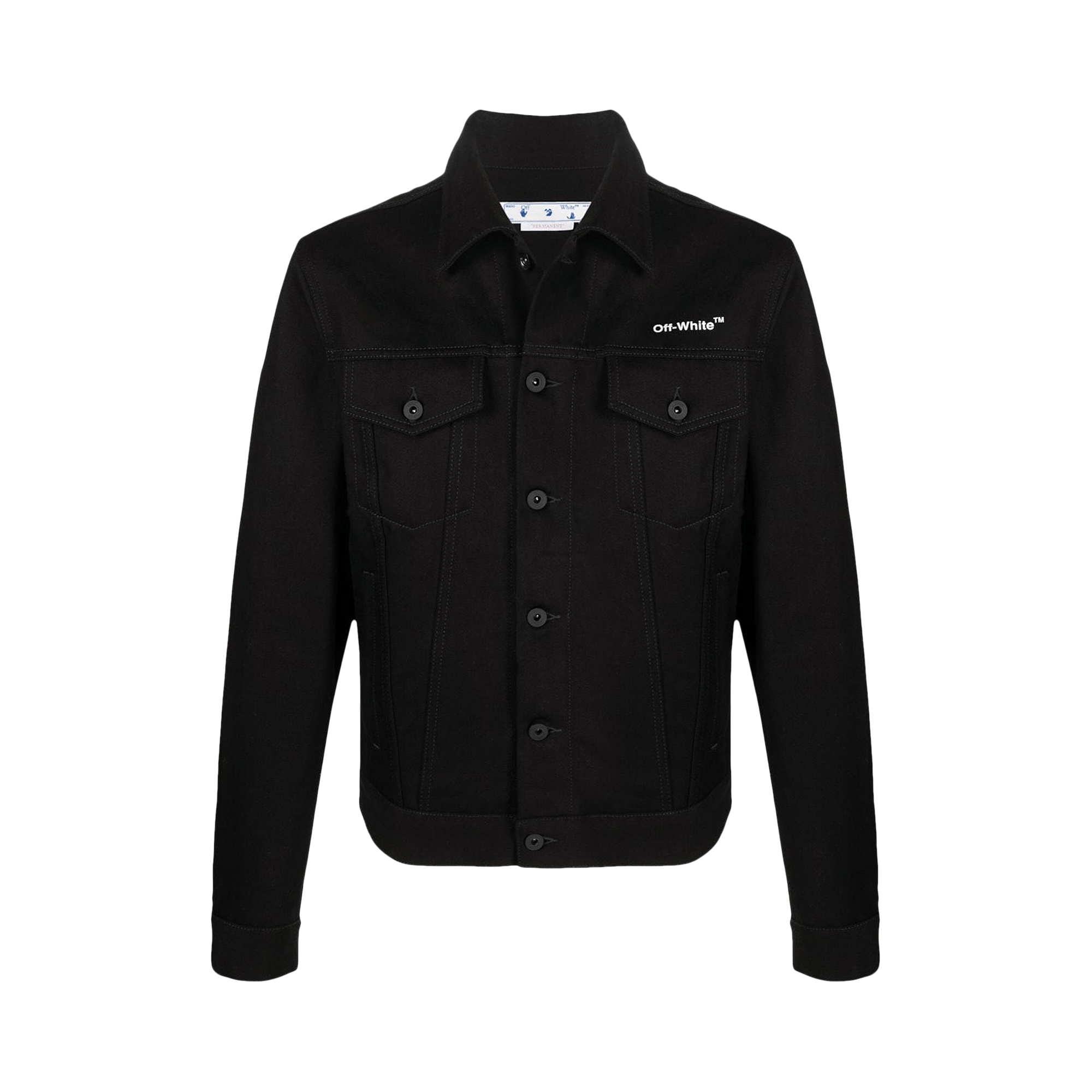 Off-White Diag Tab Slim Denim Jacket 'Black'