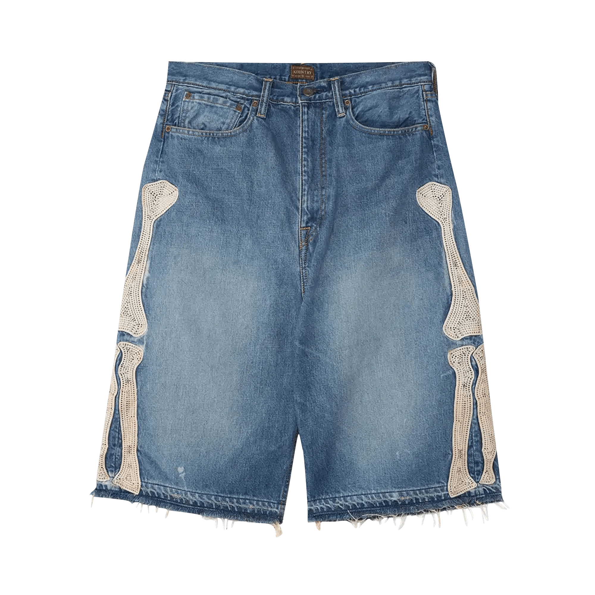 Buy Kapital Bone Denim Shorts 'Black' - EK 1449 BLAC | GOAT