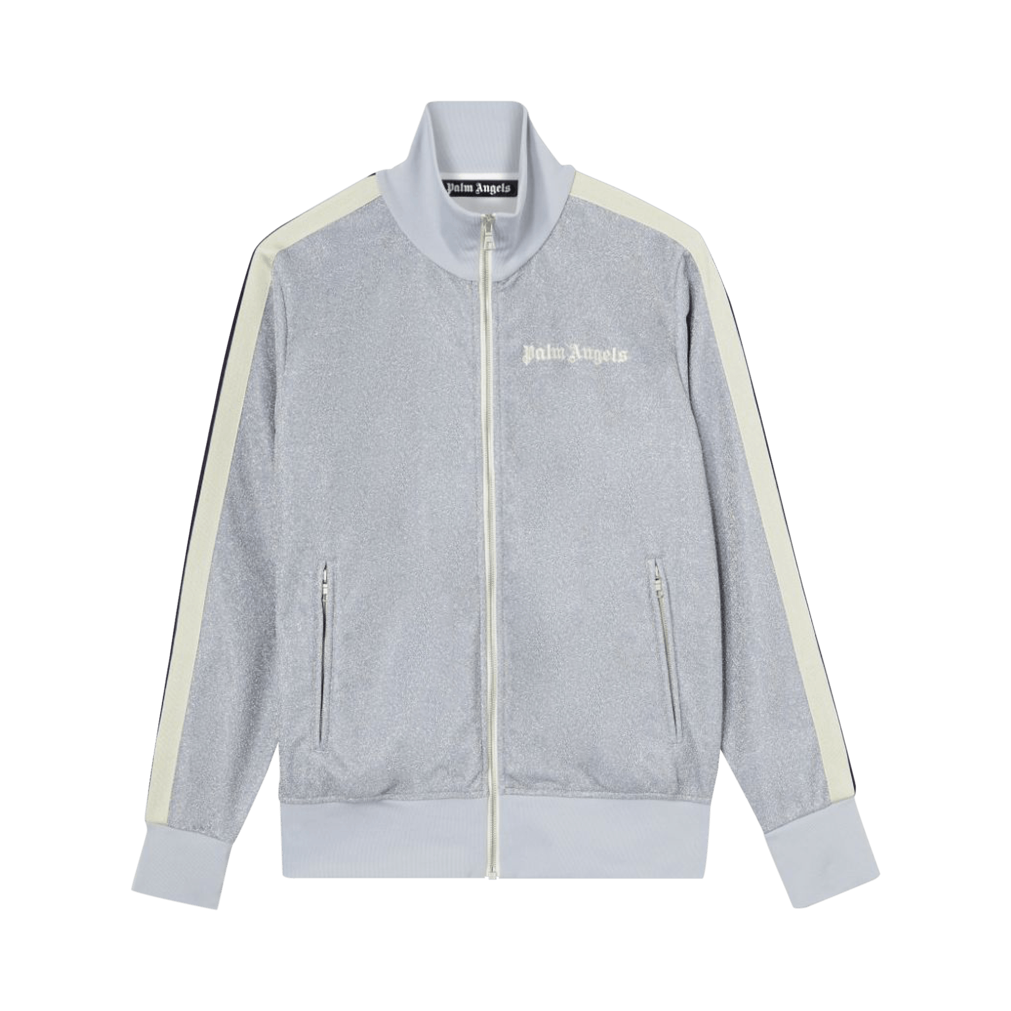 Palm Angels Lurex Track Jacket 'Silver/Off White'
