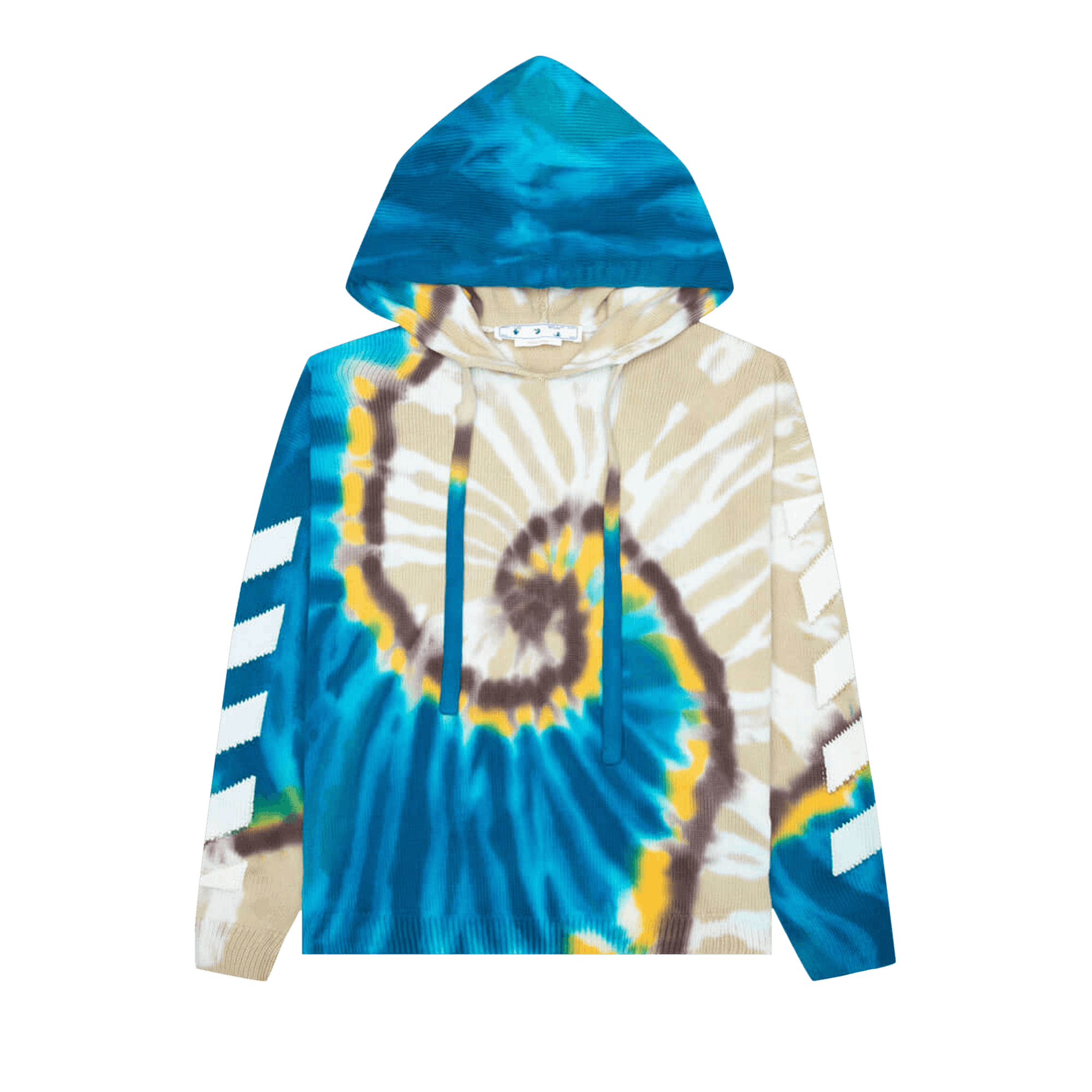 Off-White Diag Tie Dye Knit Hoodie 'Bone/White'