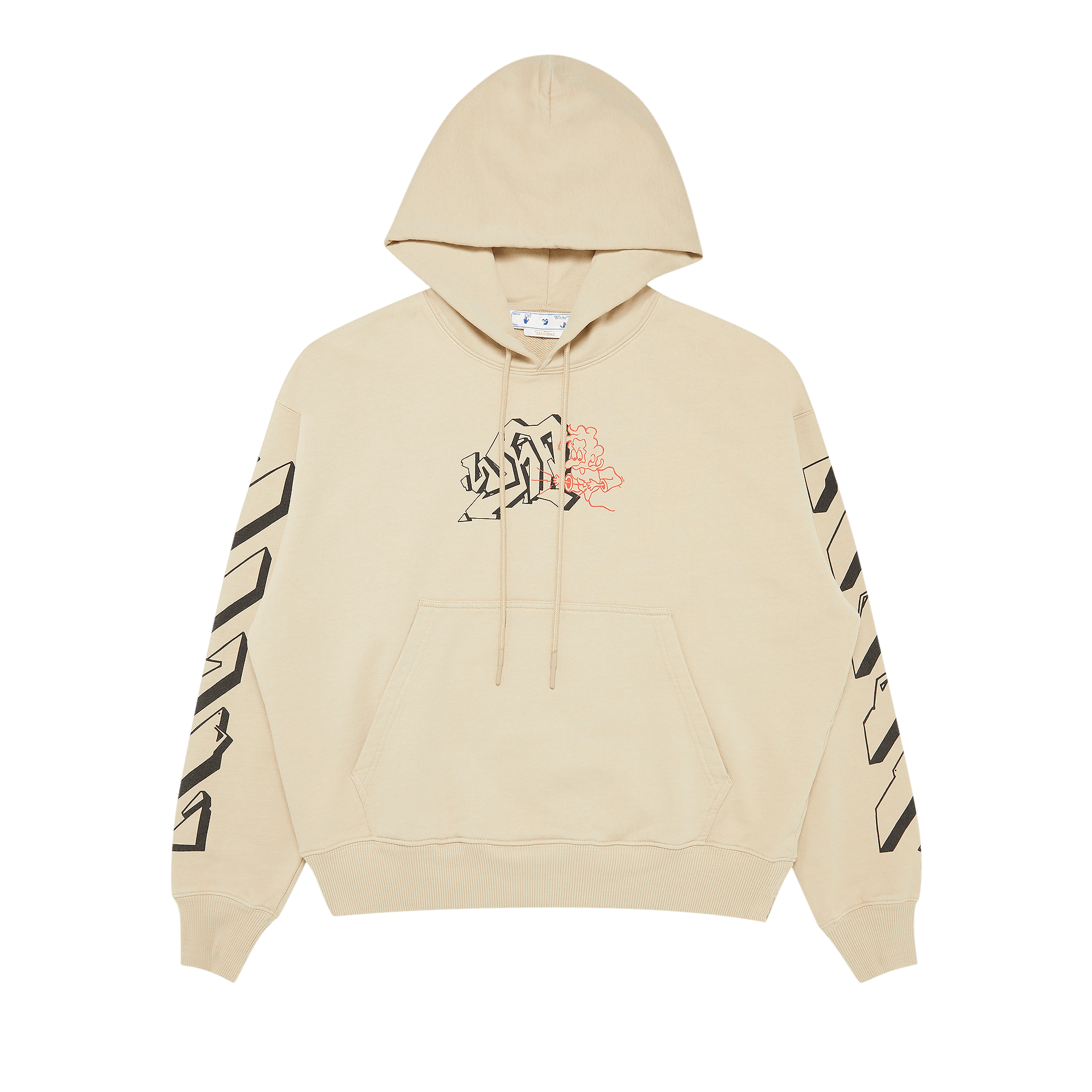 Off-White Graffiti Outline Skate Hoodie 'Dark Sand'