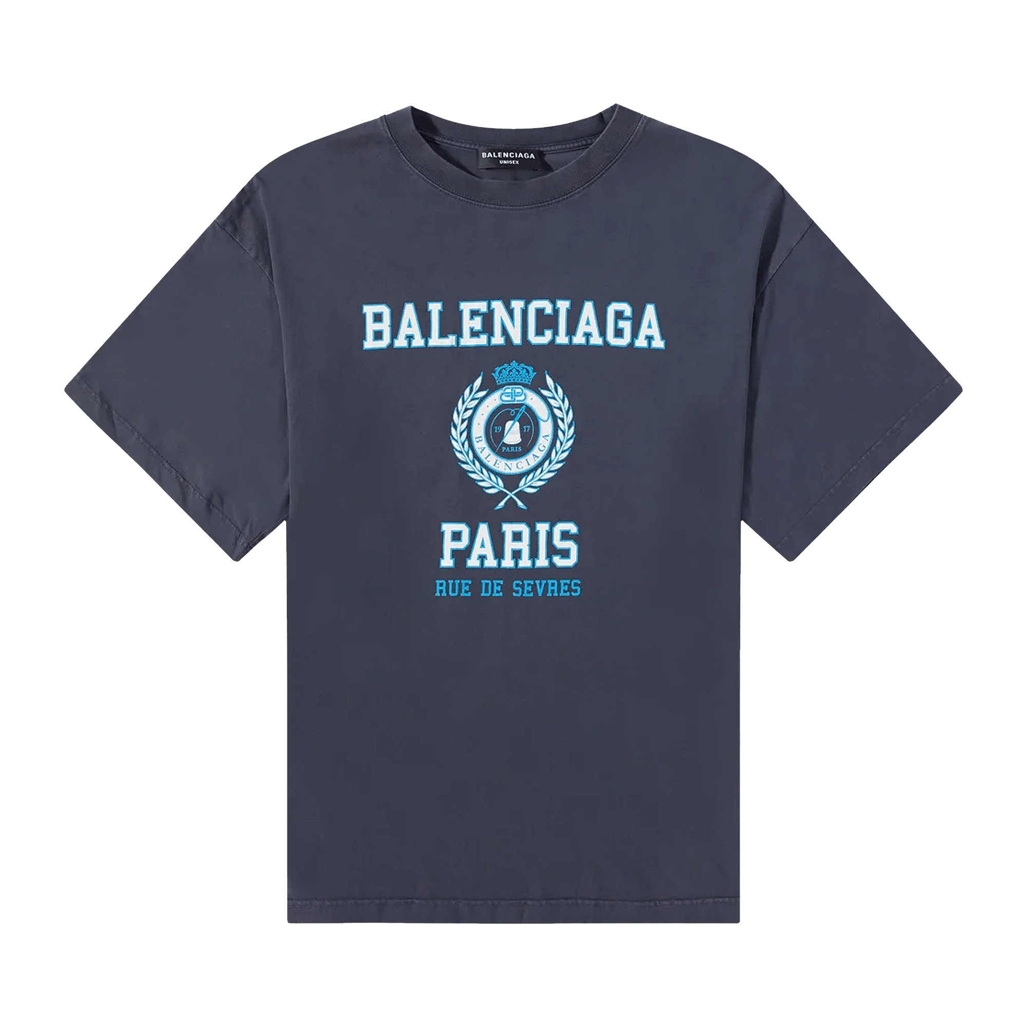 Pre-owned Balenciaga T-shirt 'marine Blue'