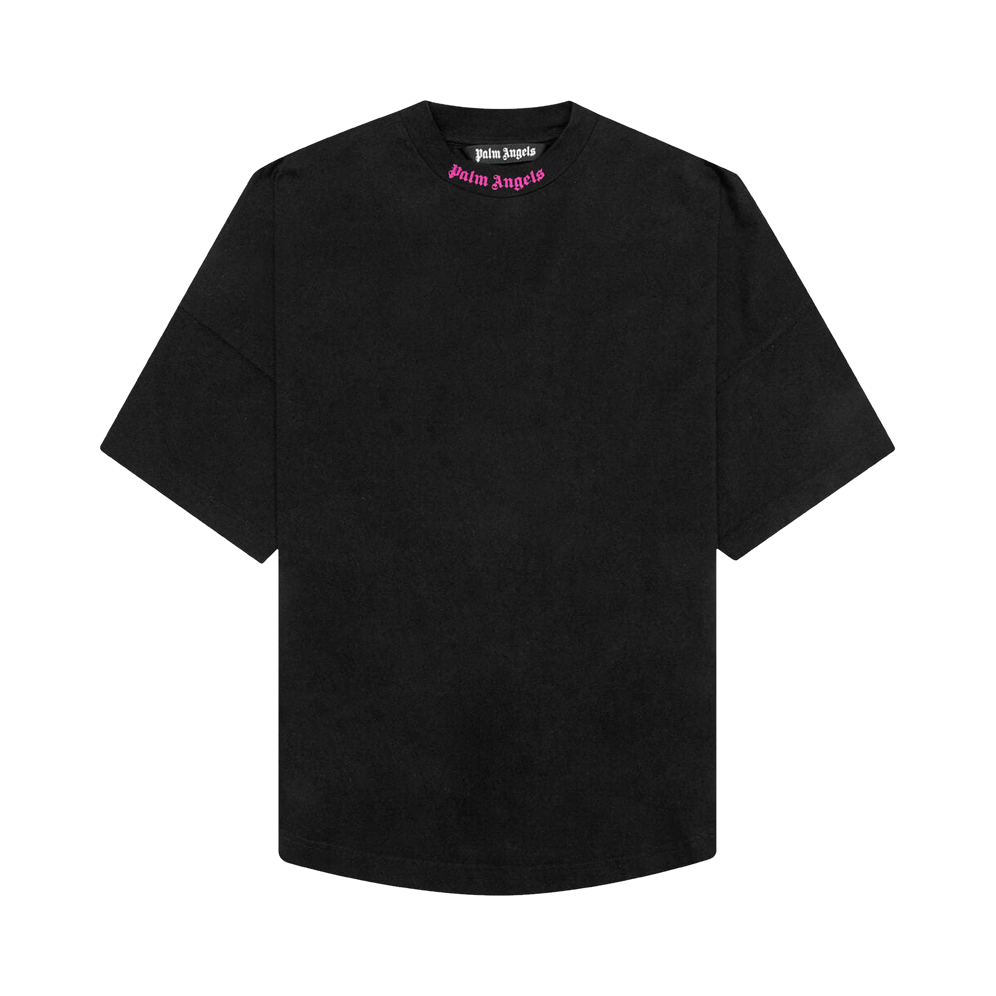 Palm Angels Doubled Logo Over Tee 'Black/Fuchsia'