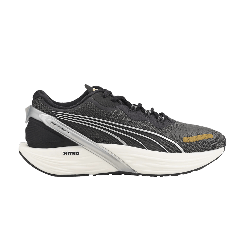 Pre-owned Puma Wmns Run Xx Nitro 'black Metallic Silver'
