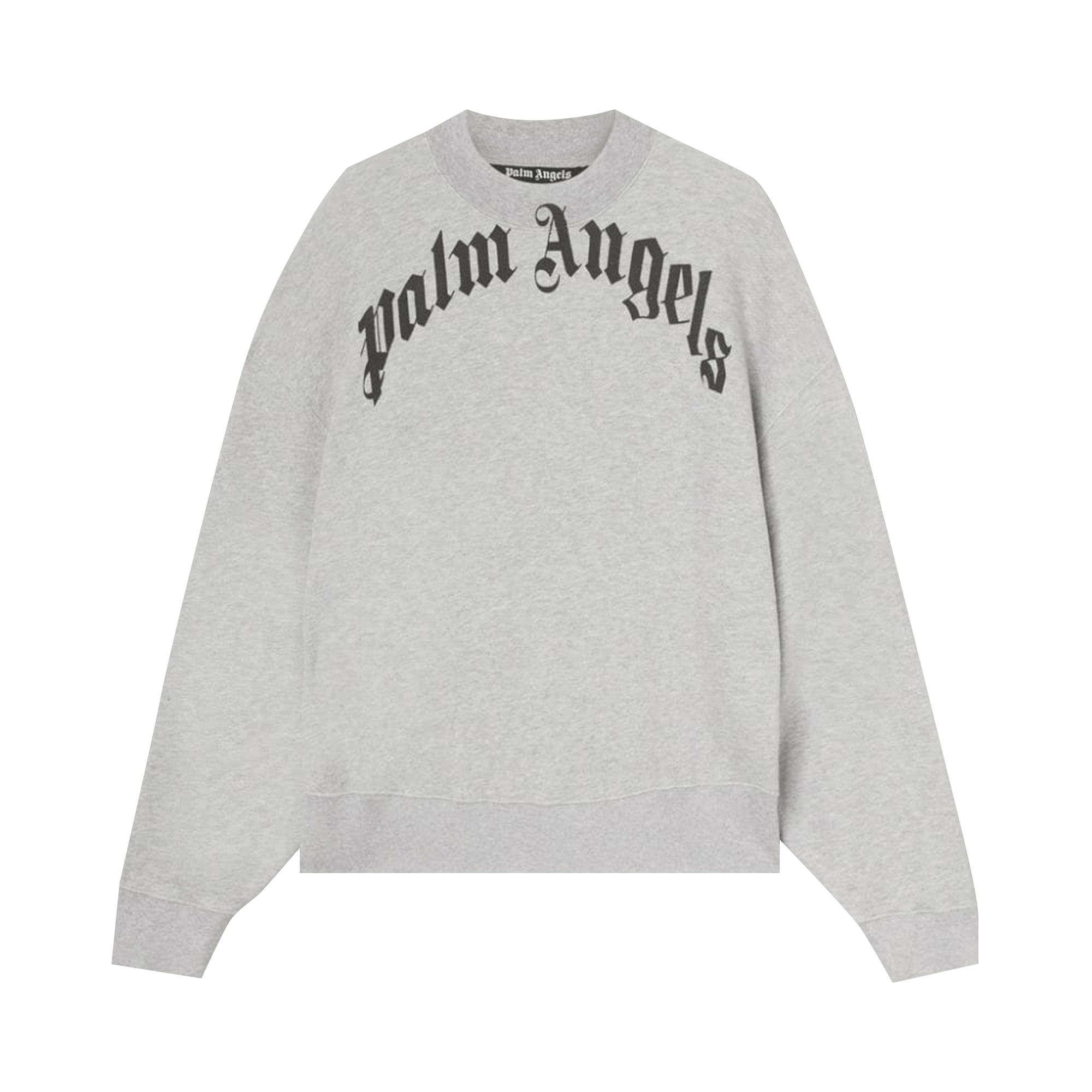 Palm Angels Curved Logo Crew 'Grey/Black'