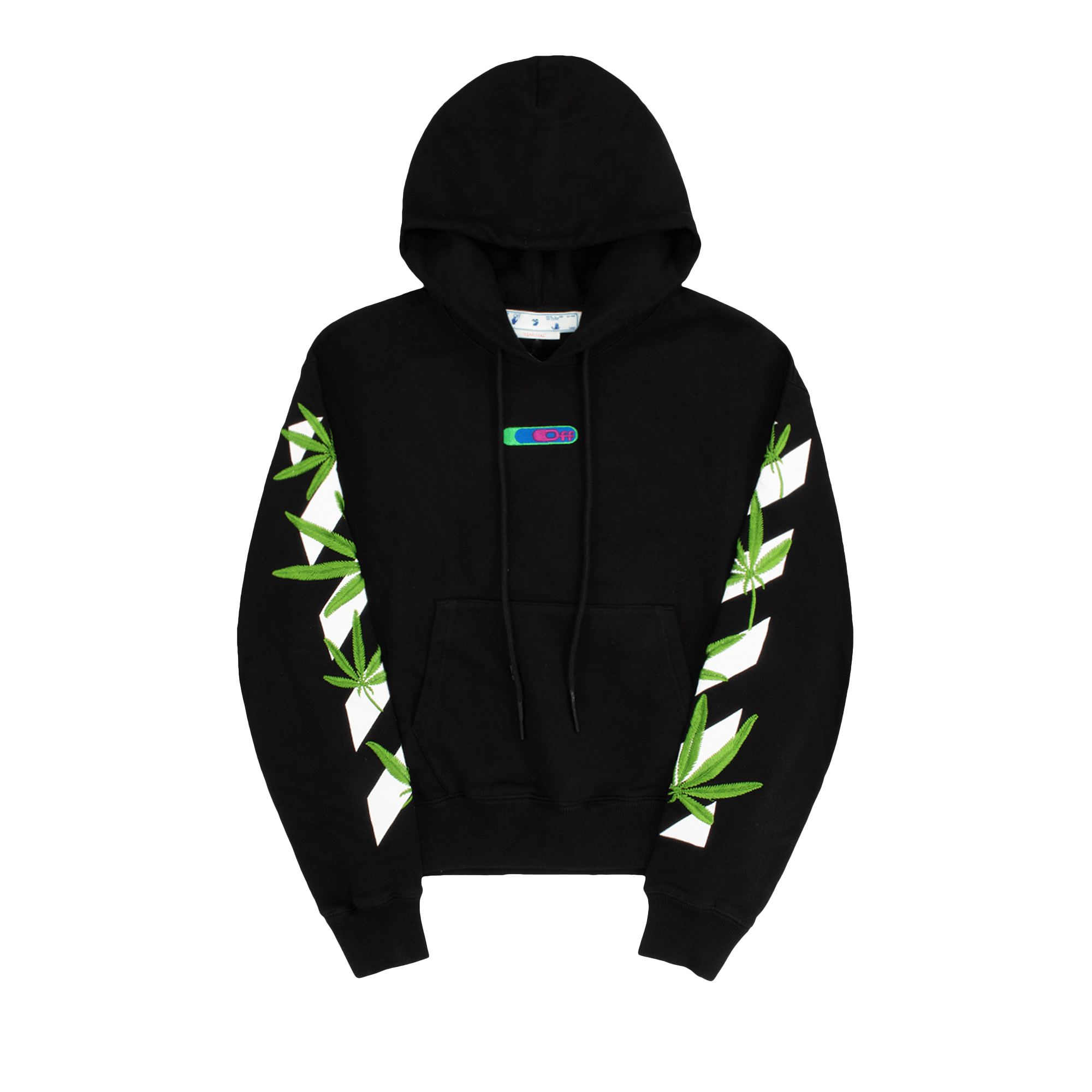 Off-White Weed Arrows Over Hoodie 'Black/Green'