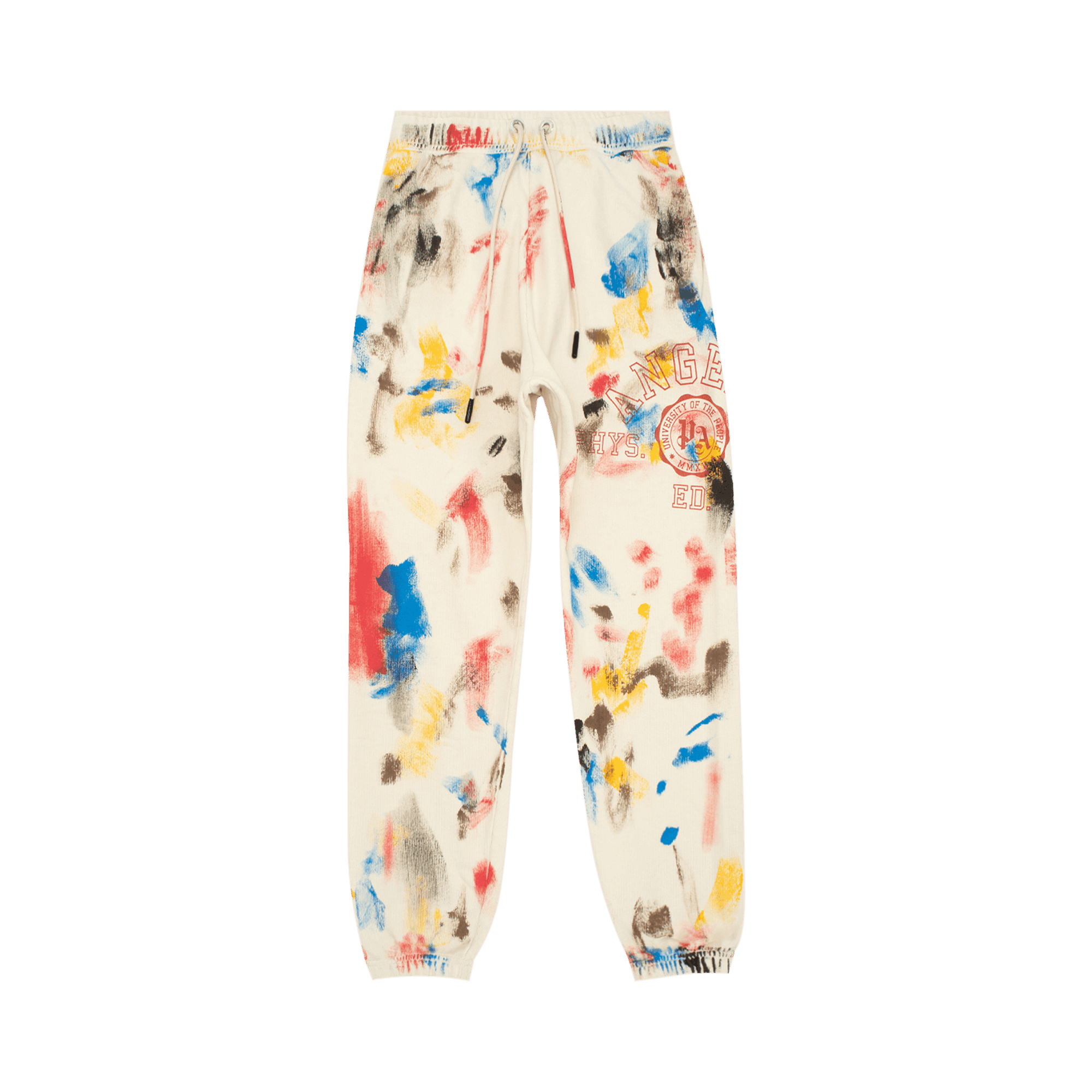 Pre-owned Palm Angels Painted College Sweatpants 'off White/red'