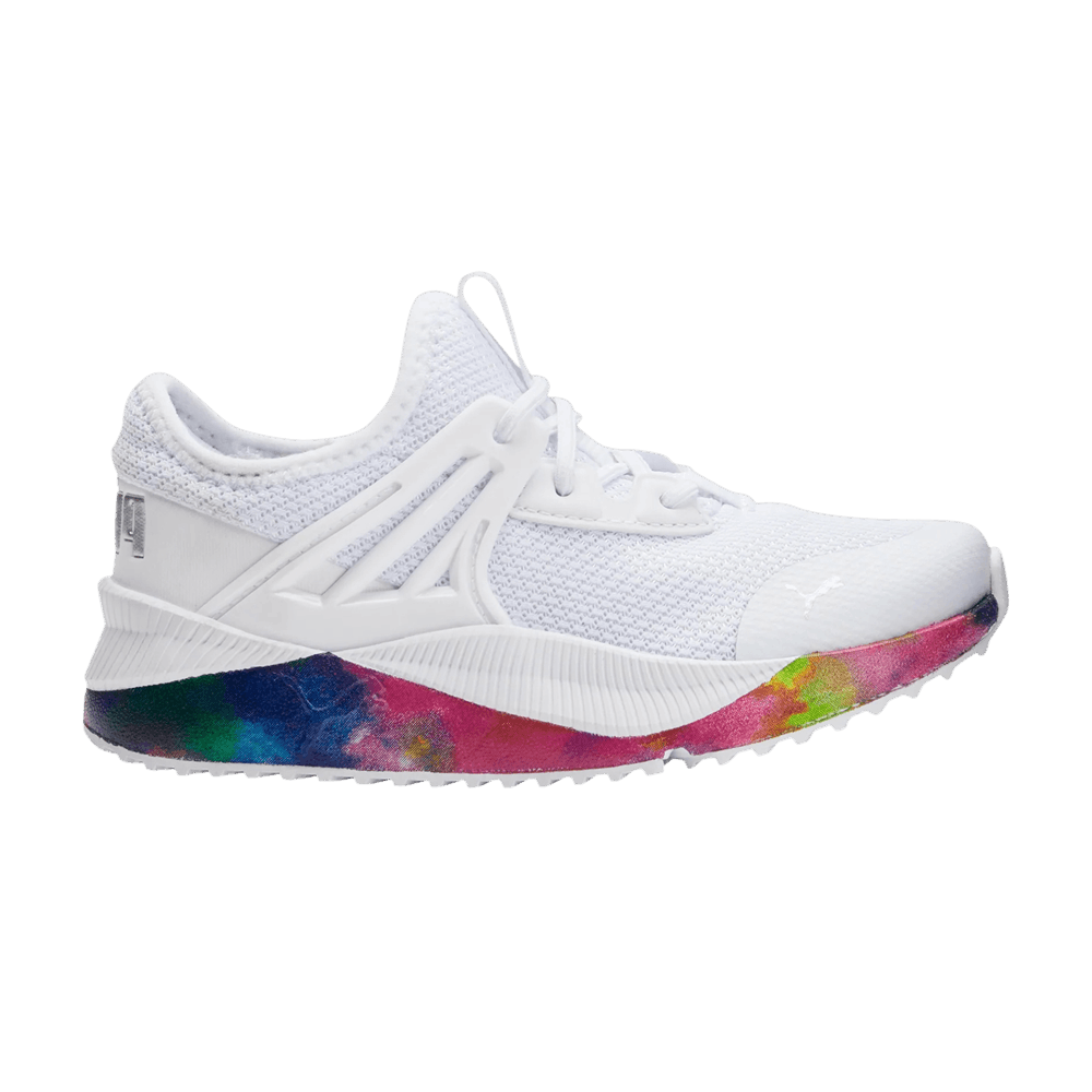 Pre-owned Puma Pacer Future Little Kid 'tie-dye Pop' In White