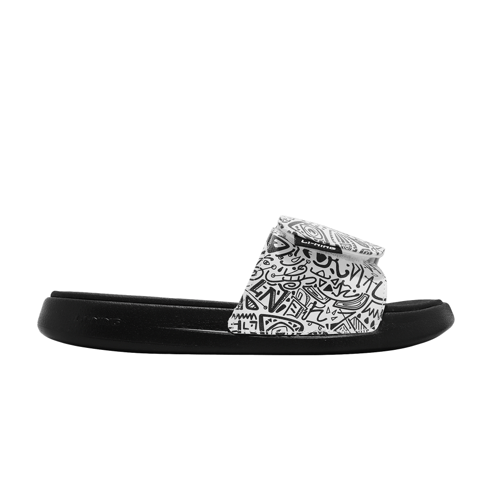Li-Ning LN Slipper 'White Black Graffiti'