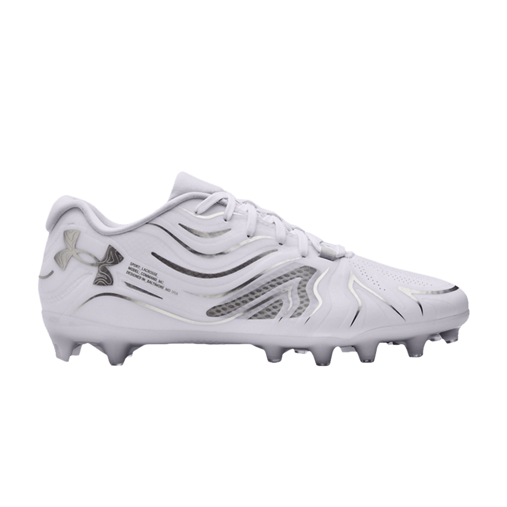 Pre-owned Under Armour Command Mc Lacrosse 'white Metallic Silver'