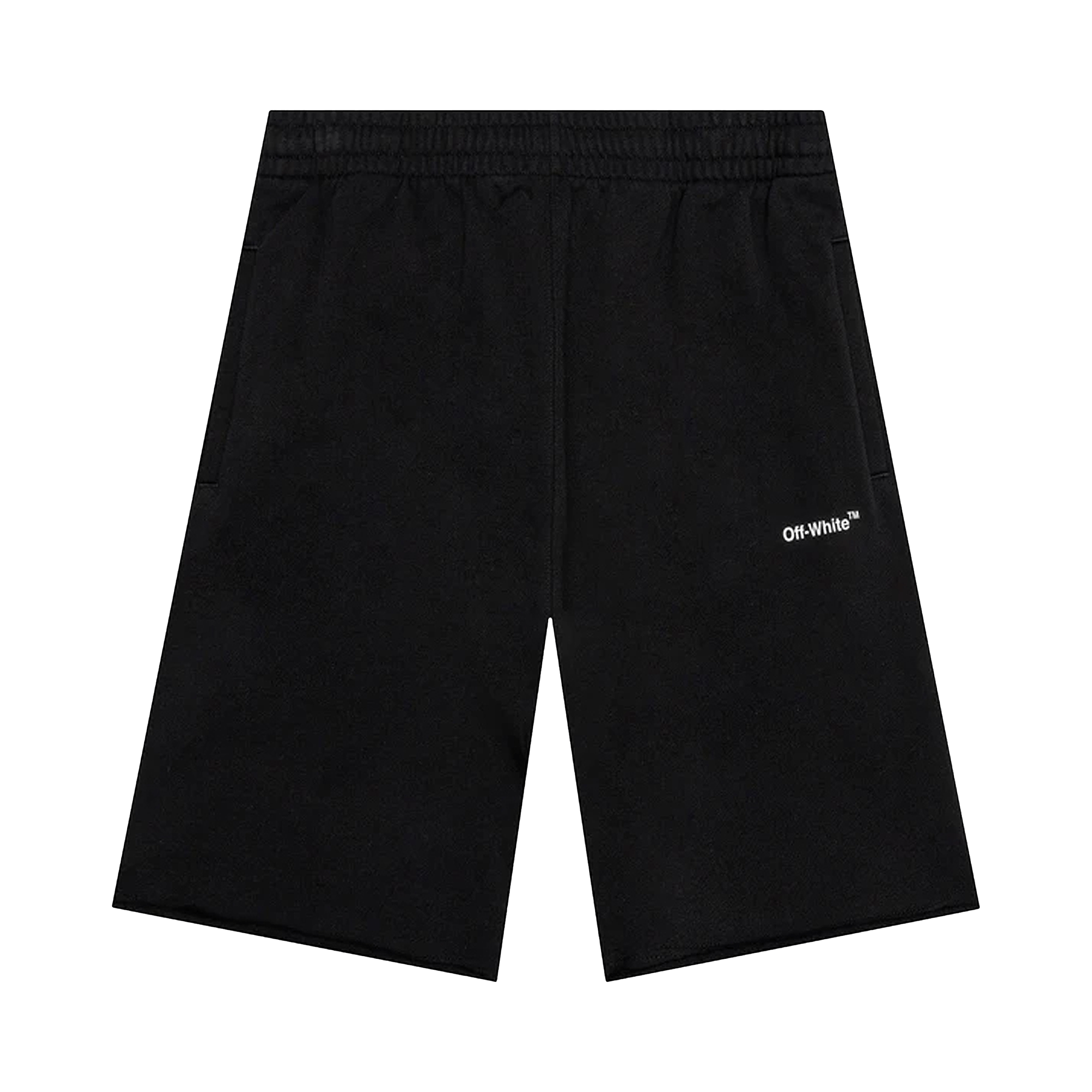 Off-White Wave Diag Sweatshorts 'Black/White'