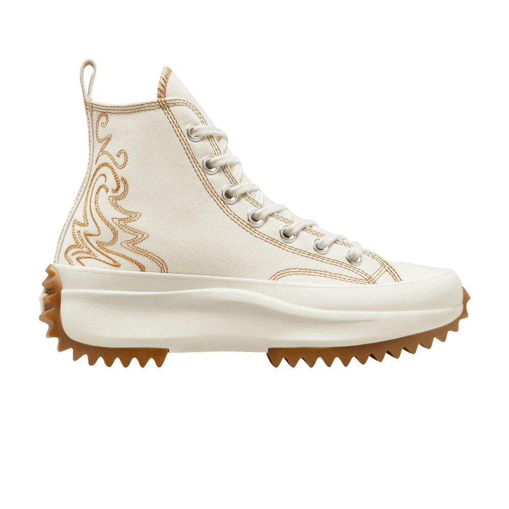 Pre-owned Converse Wmns Run Star Hike Platform High 'western Embroidery' In Cream